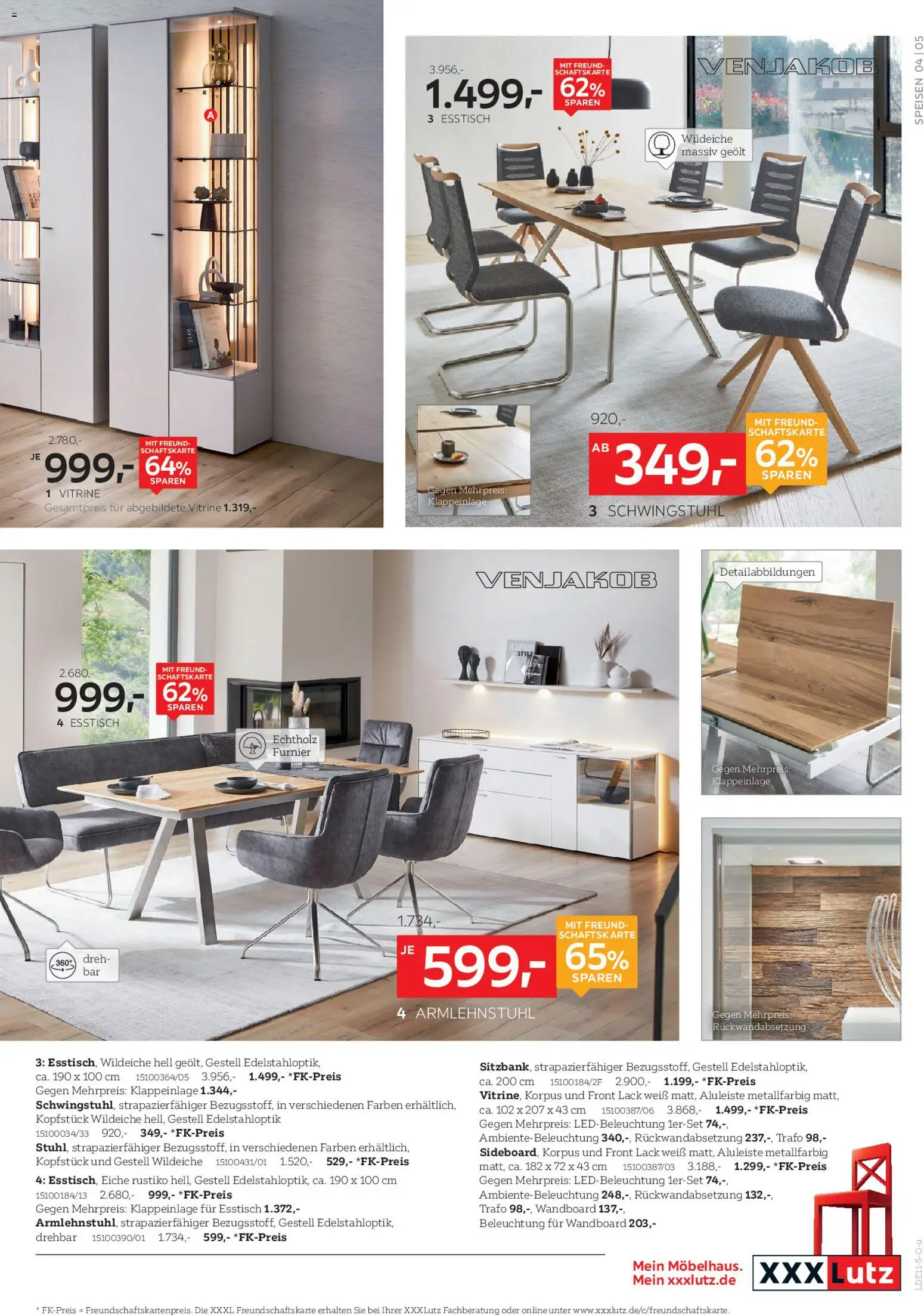 XXXL Lutz VENJAKOB Spezial – gültig ab 02.11.2025 | Seite: 5 | Produkte: Wandboard, Esstisch, Vitrine