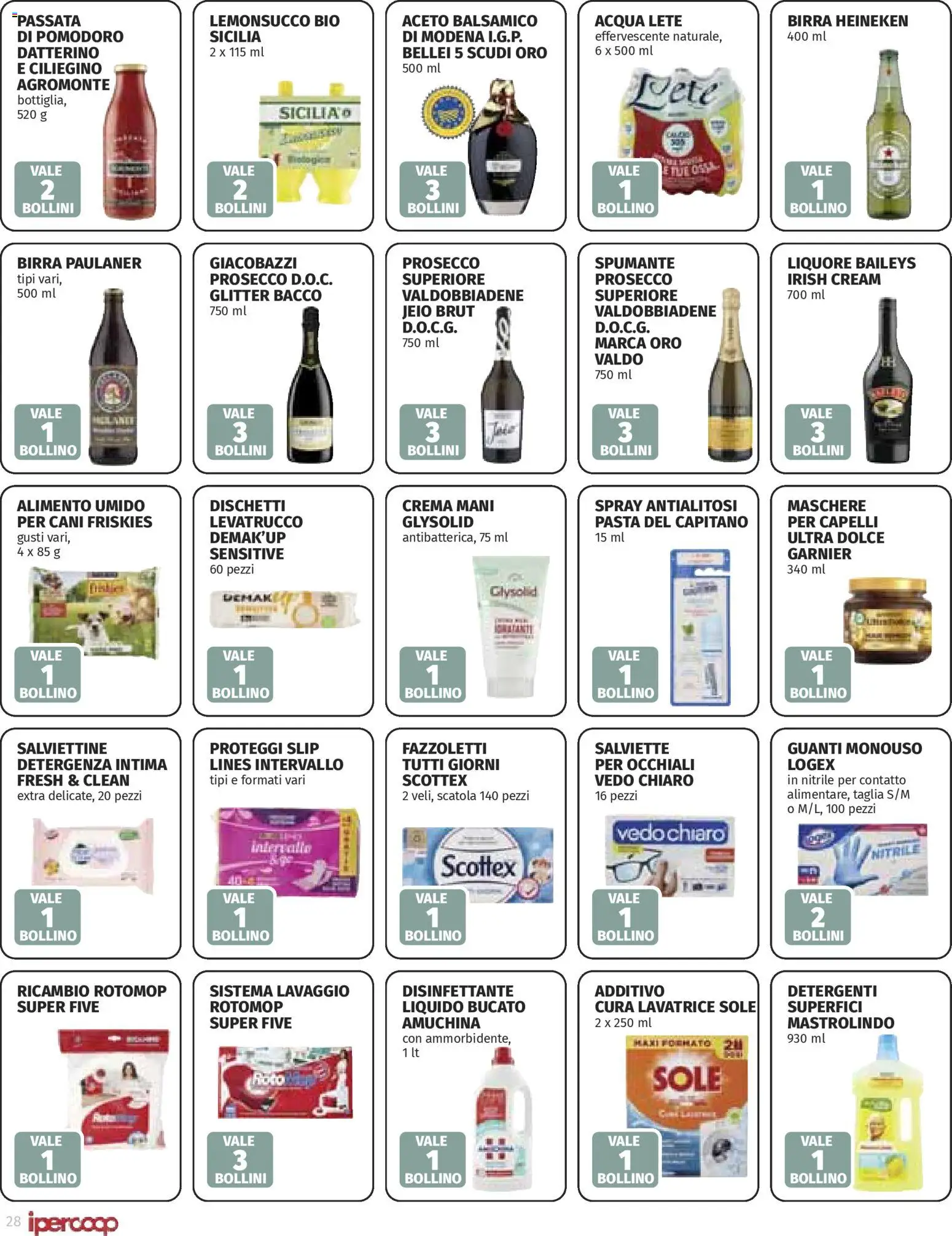 Volantino Ipercoop del 23.10.2025 | Pagina: 28 | Prodotti: Acqua Lete, Fazzoletti, Pasta, Lavatrice