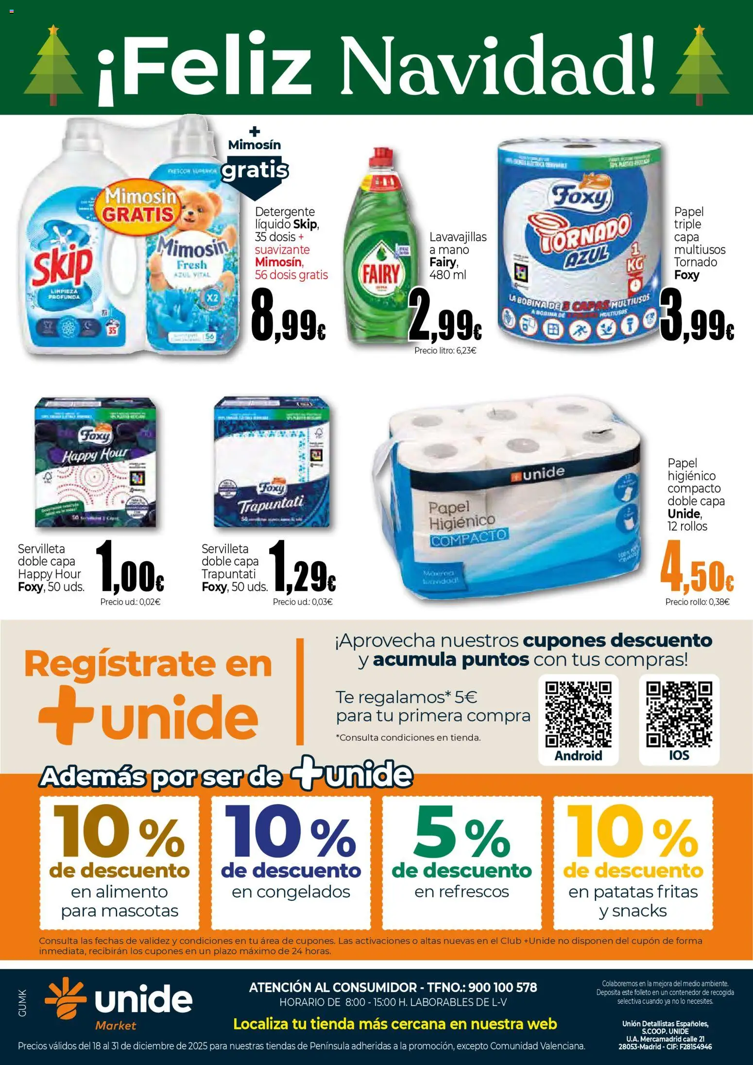 Unide folleto │ válido desde el 18.12.2025 | Página: 12 | Productos: Detergente, Té, Suavizante, Lavavajillas