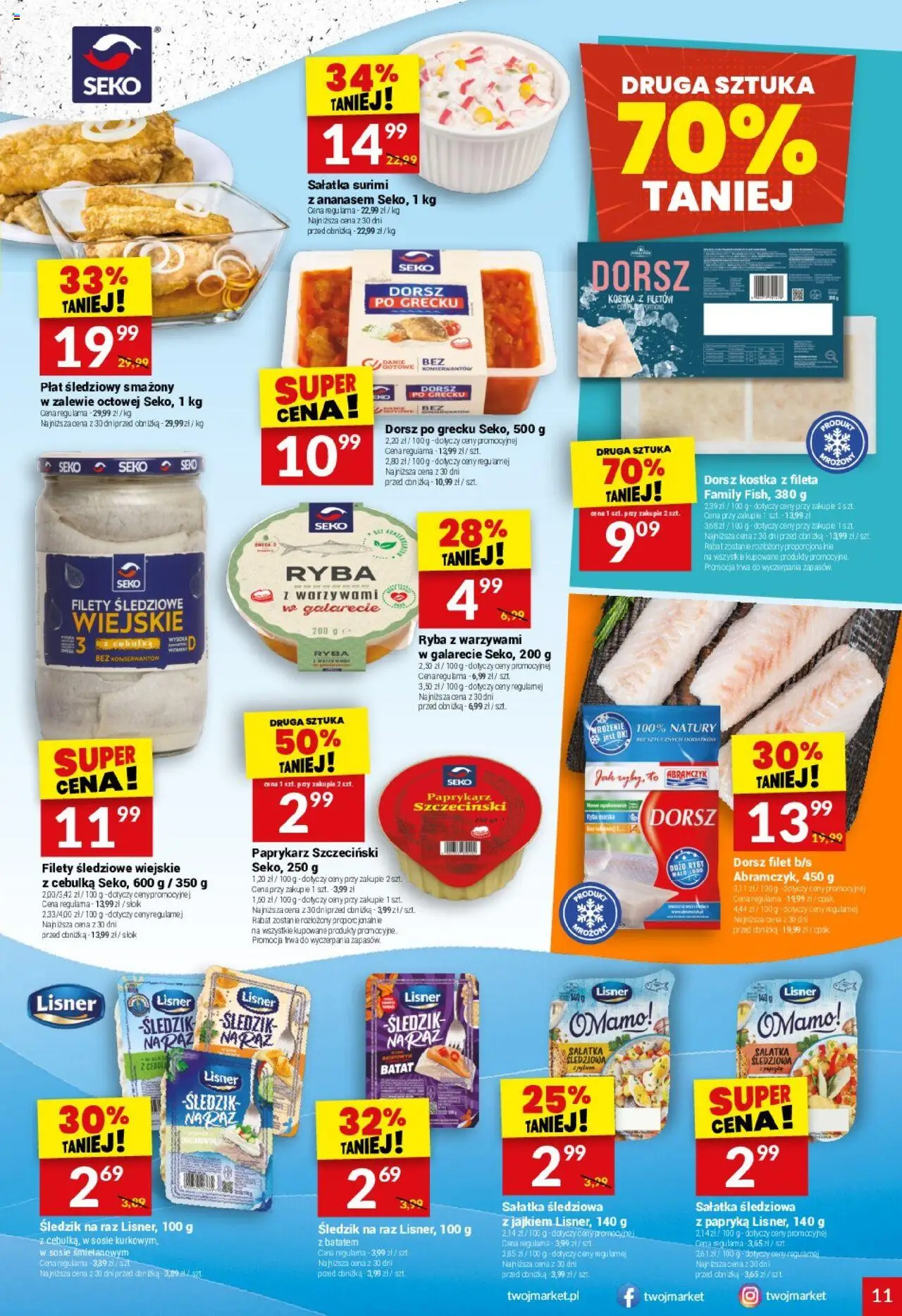 Twój Market Gazetka od 22.10.2025 | Strona: 11 | Produkty: Paprykarz, Paprykarz szczeciński, Papryka, Ryba