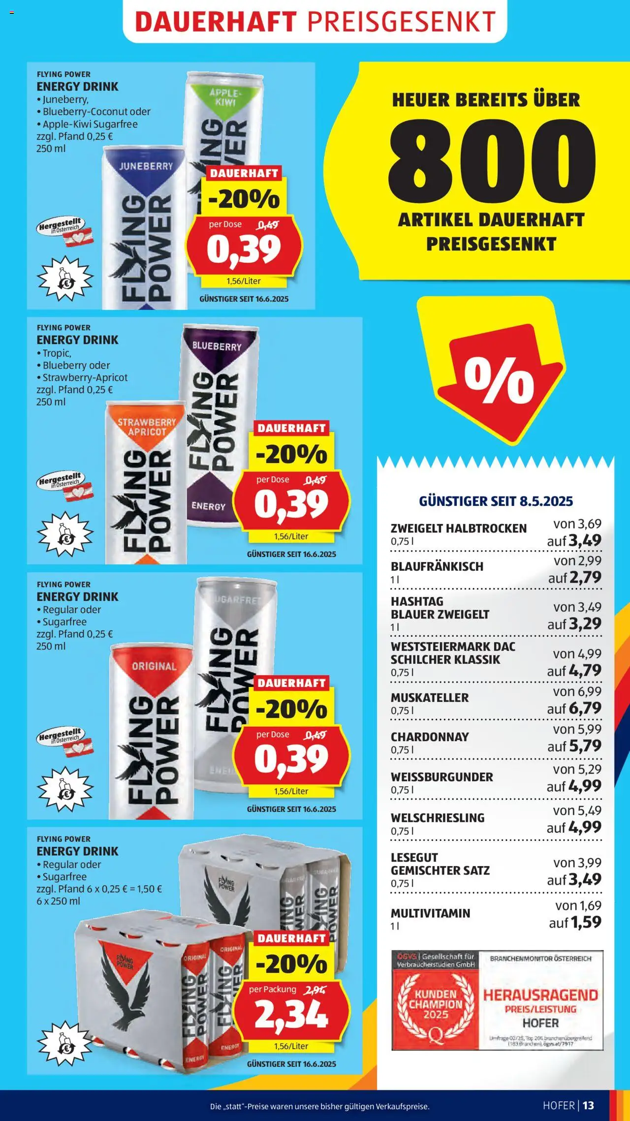 Hofer AT akciós ujság - amely érvényes a következő dátumtól: 08.08.2025 | Oldal: 15 | Termékek: Multivitamin, Kiwi