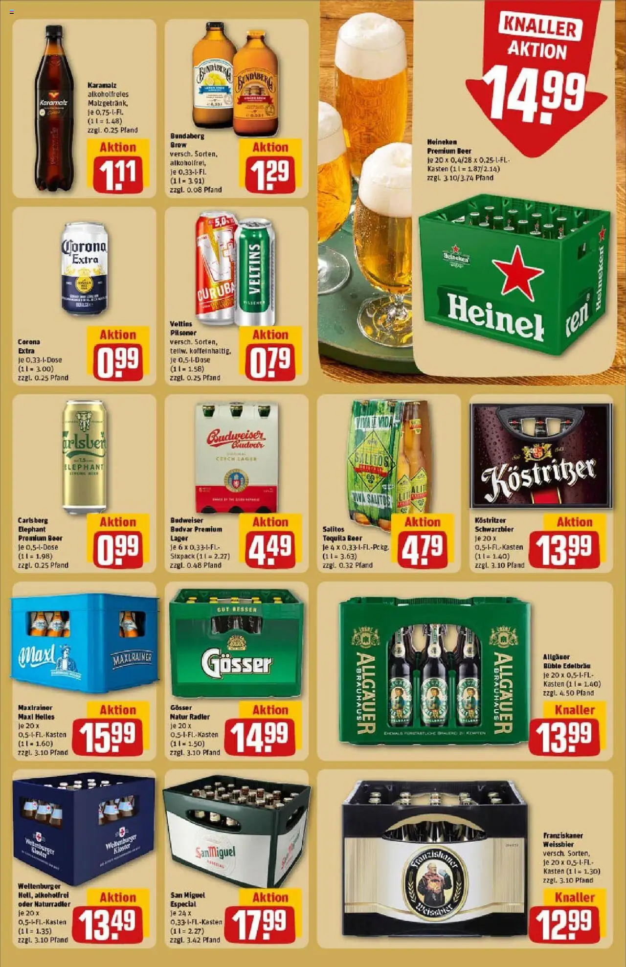 Rewe prospekt Dachau	 - gültig ab dem 29.06.2025 | Seite: 27 | Produkte: Weißbier, Heineken, Budweiser, Veltins