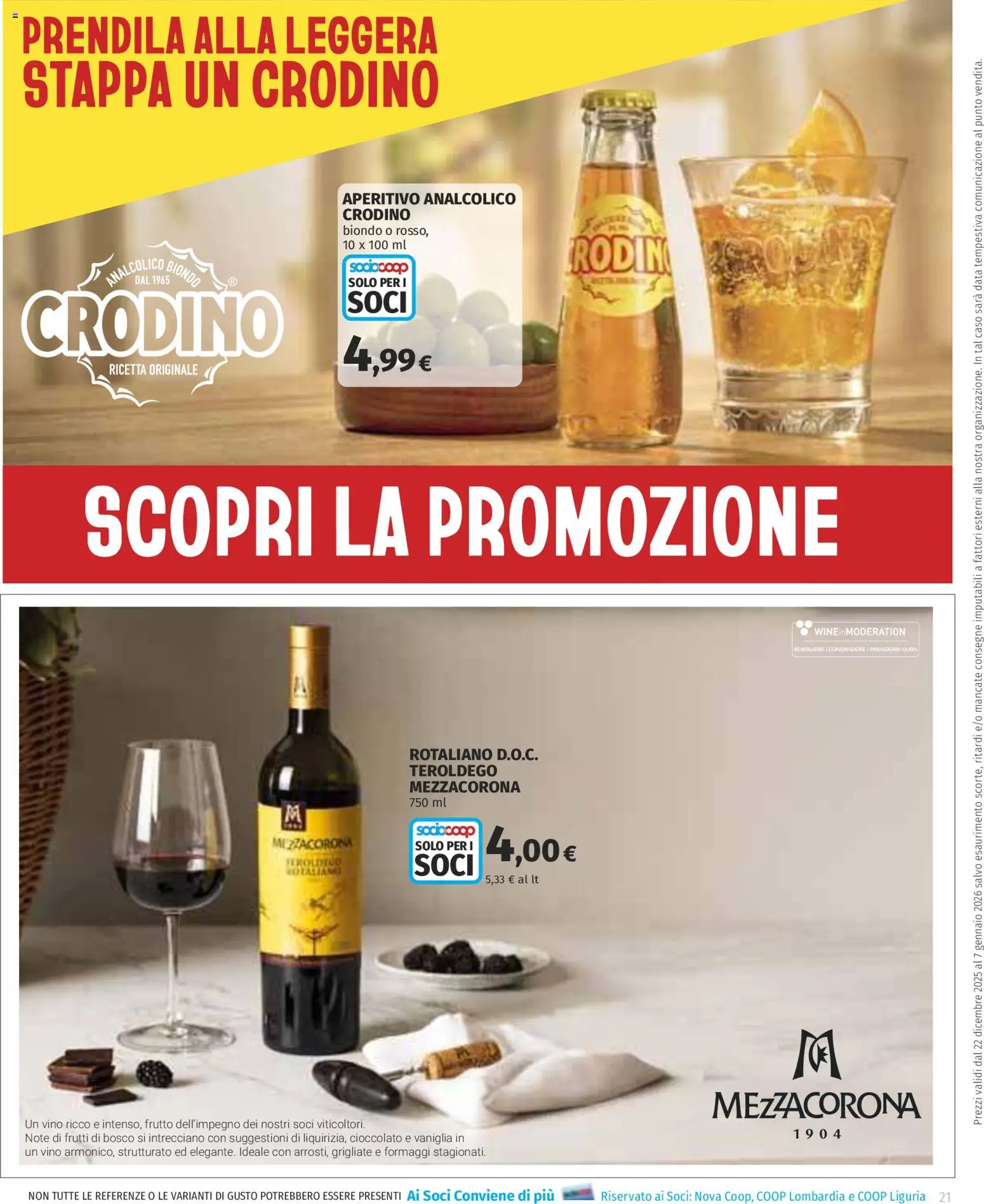 Volantino COOP del 22.12.2025 | Pagina: 21 | Prodotti: Cioccolato, Vino, Data, Aperitivo