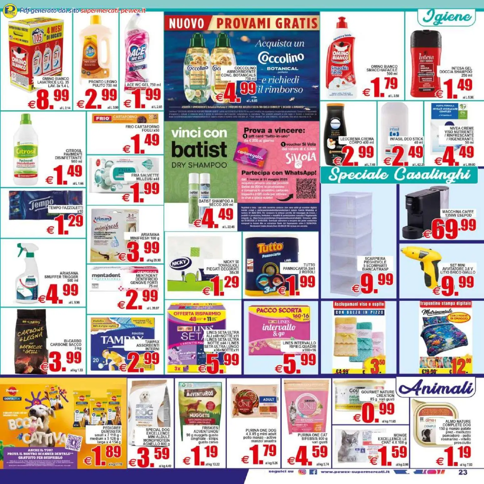 Volantino Pewex del 29.04.2026 | Pagina: 23 | Prodotti: Shampoo, Pomodoro, Agnello, Stampa