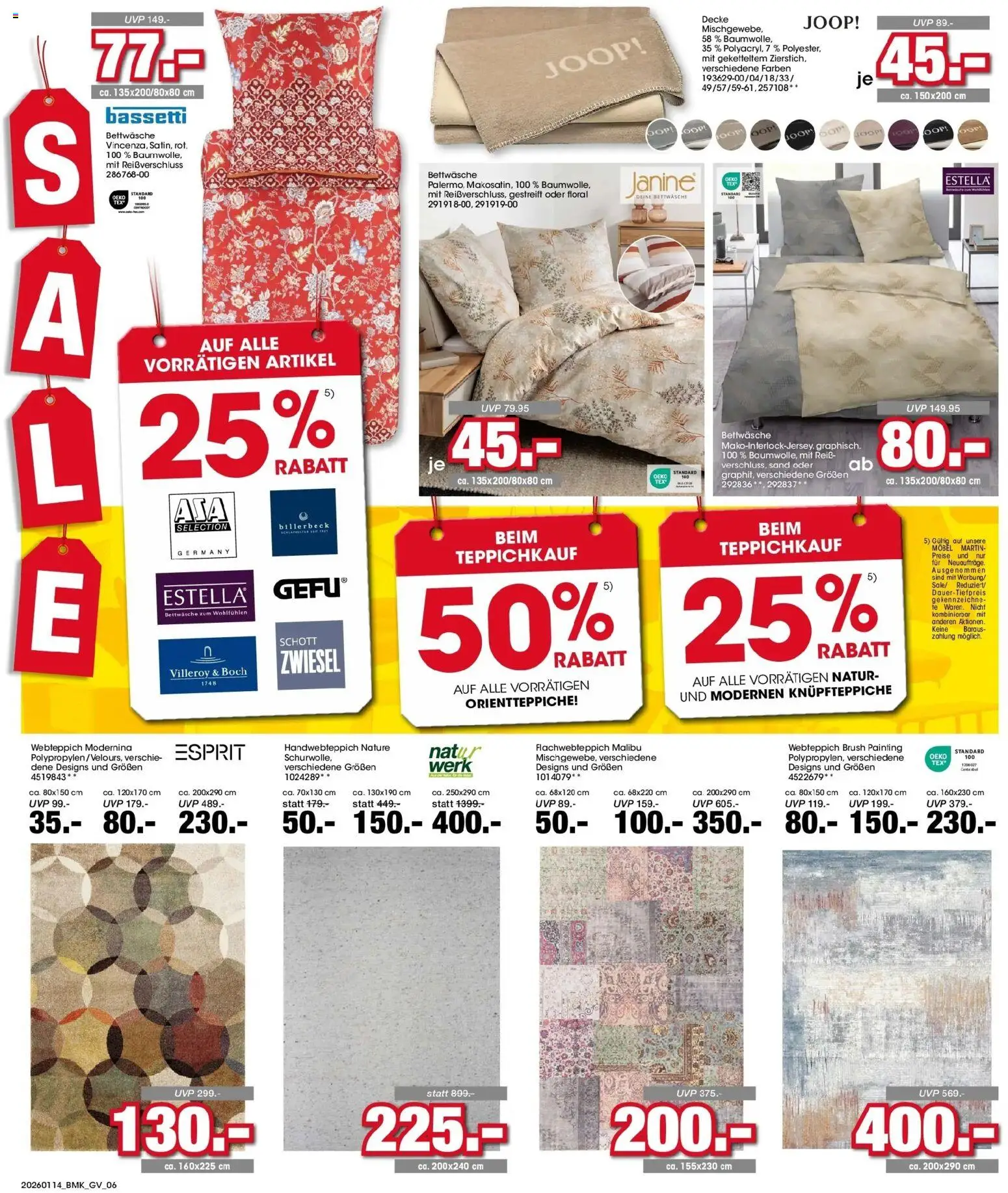 Möbel Martin Prospekt Sale  – gültig ab 14.01.2026 | Seite: 6 | Produkte: Decke, Bettwäsche