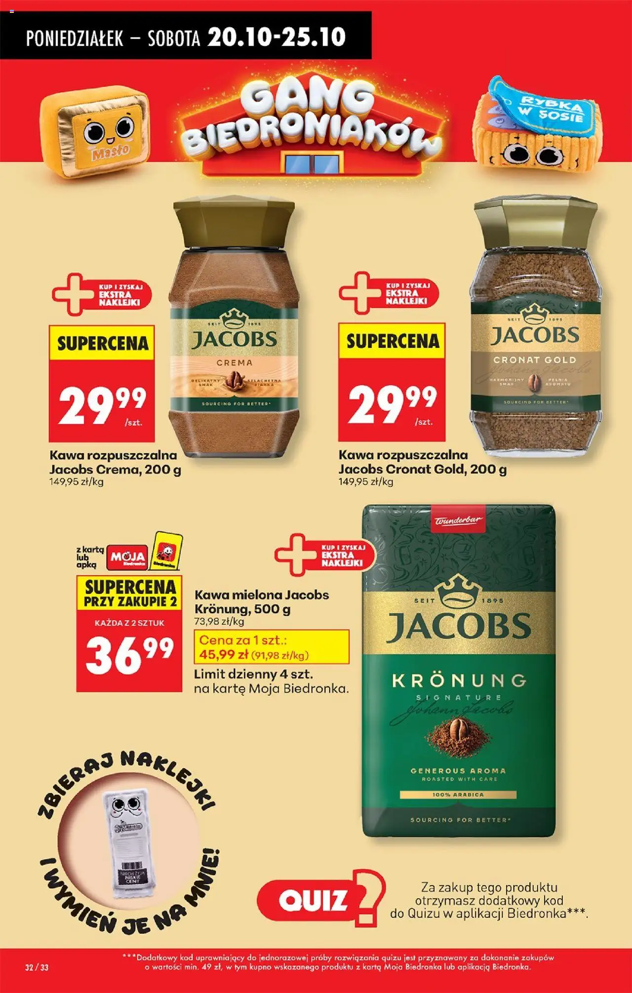 Biedronka gazetka od 20.10.2025 | Strona: 40 | Produkty: Karta, Kawa rozpuszczalna, Masło, Kawa