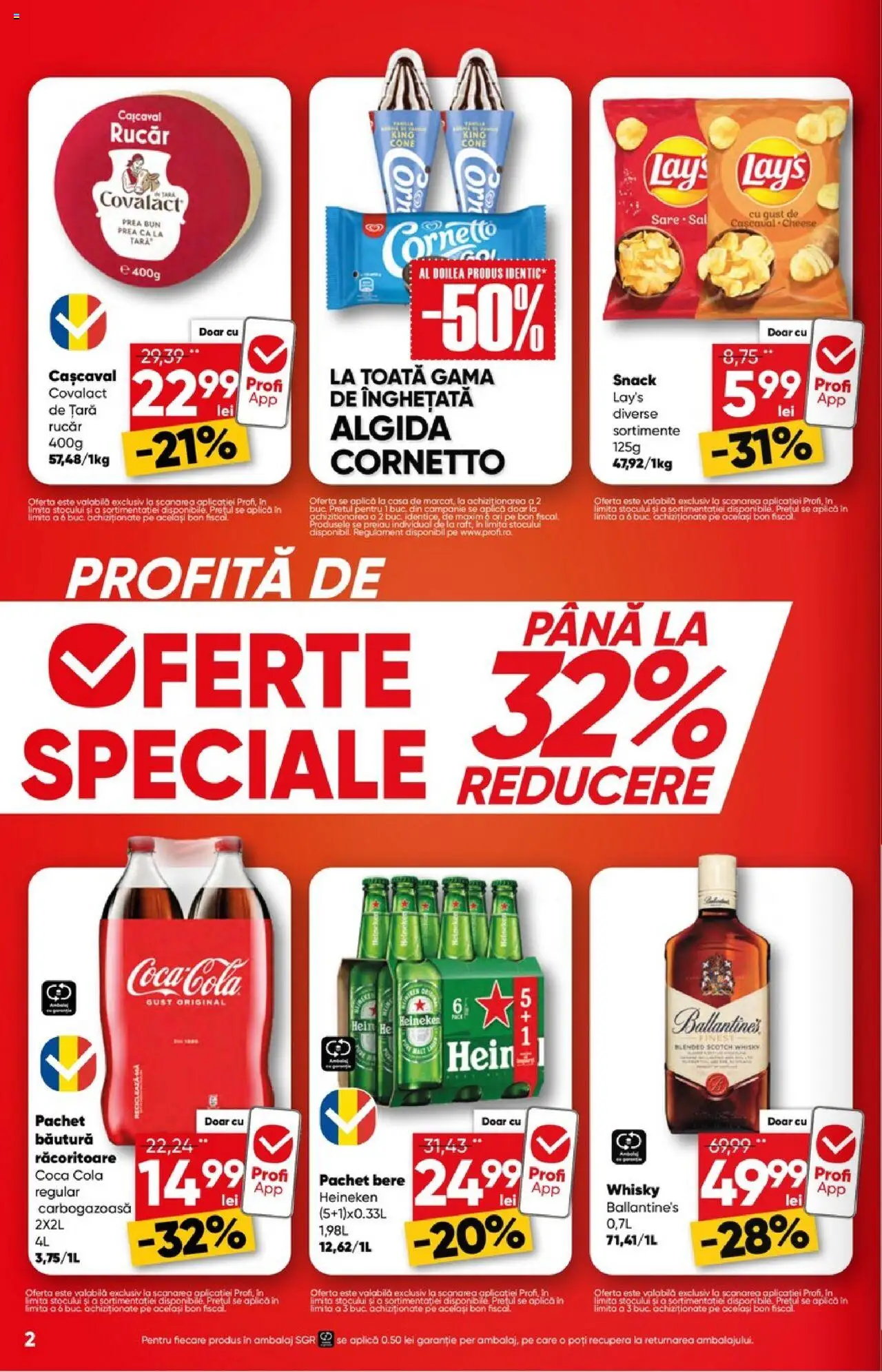 Catalog Profi  – valabil de la 06.08.2025 | Pagină: 2 | Produse: Cașcaval, Amerikan servis, Bere, Înghețată