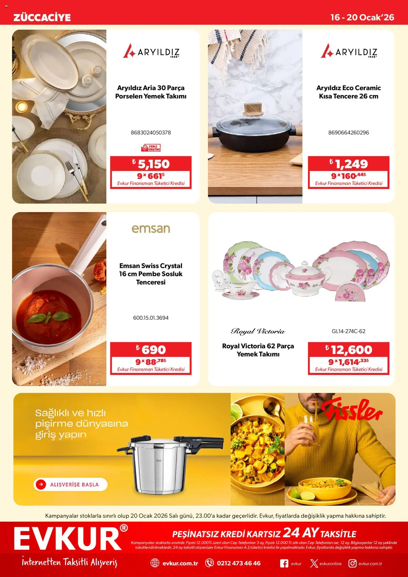 Evkur Katalog - 16.01.2026 tarihinden itibaren geçerlidir | Sayfa: 8 | Ürünler: Yemek takımı, Ocak