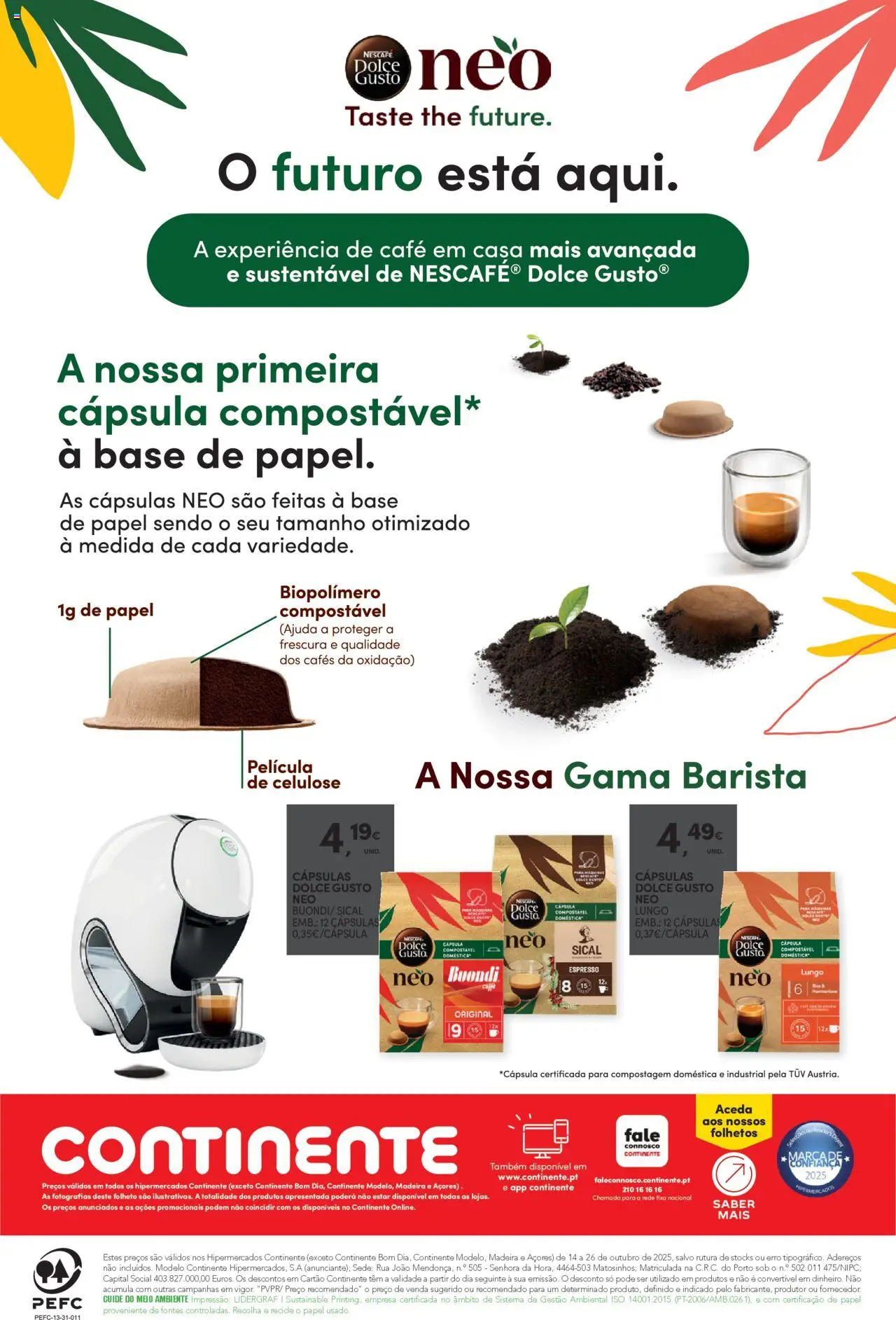 Continente - Bebidas Quentes │ válido de 14.10.2025 | Página: 28 | Produtos: Capsulas dolce gusto, Base, Café, Dolce gusto