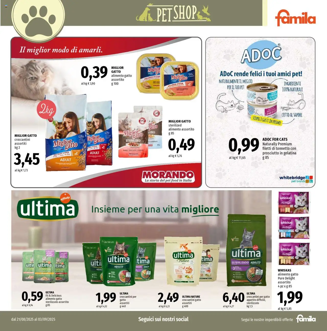 Volantino Famila del 21.08.2025 | Pagina: 19 | Prodotti: Pollo, Prosciutto, Gamberetti
