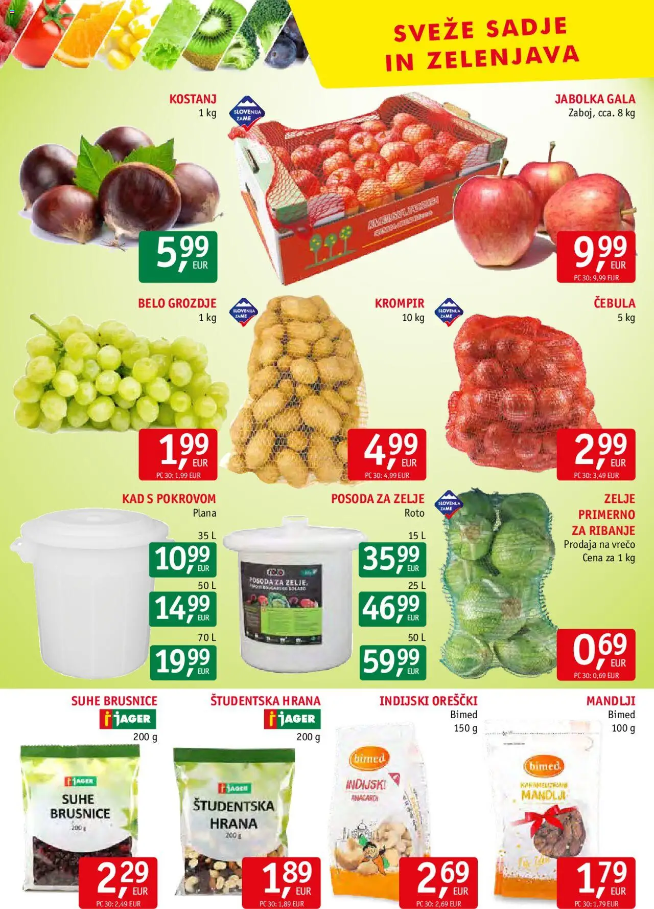 Novi Jager katalog ponudbe – veljaven od 17.09.2025 | Stran: 8 | Izdelki: Grozdje, Zelenjava, Sadje, Zelje