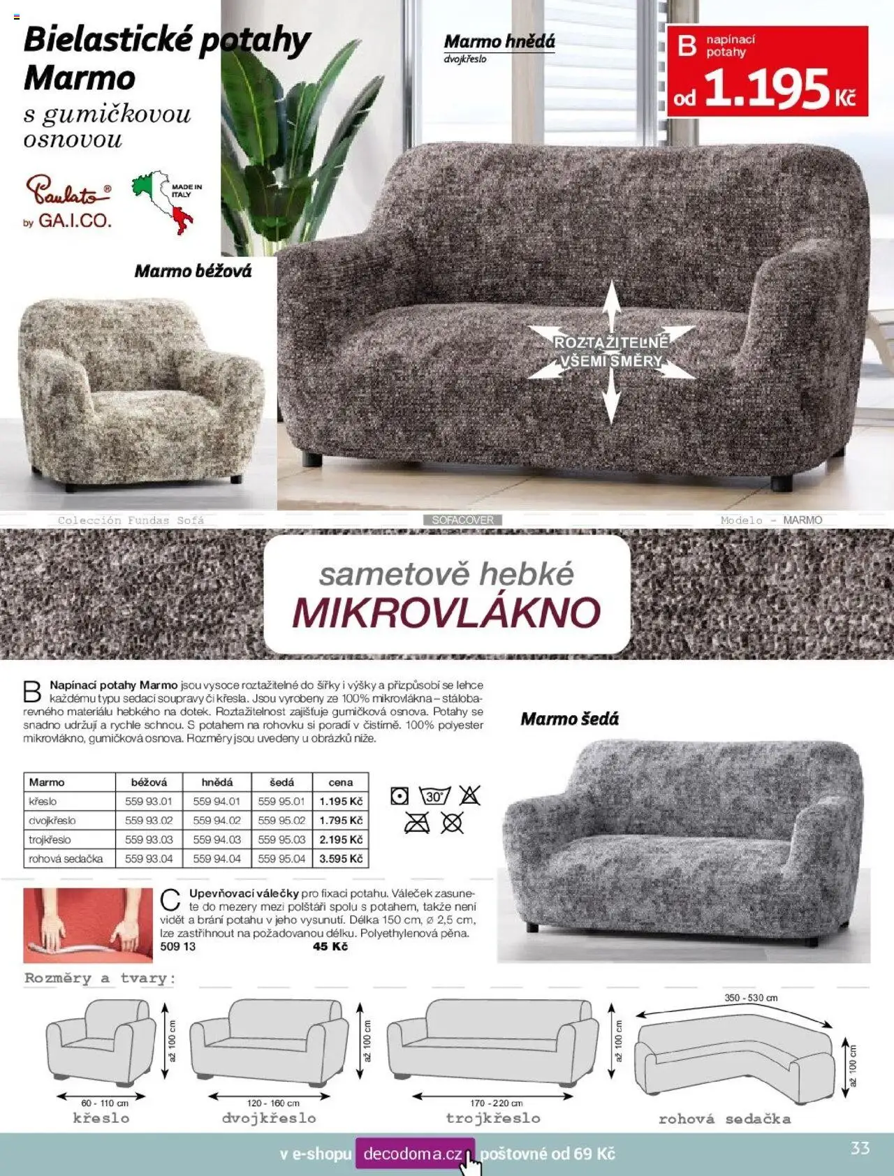 Decodoma katalog Podzim 2025 od 25.08.2025 | Strana: 33 | Produkty: Sedačka, Křeslo, Váleček