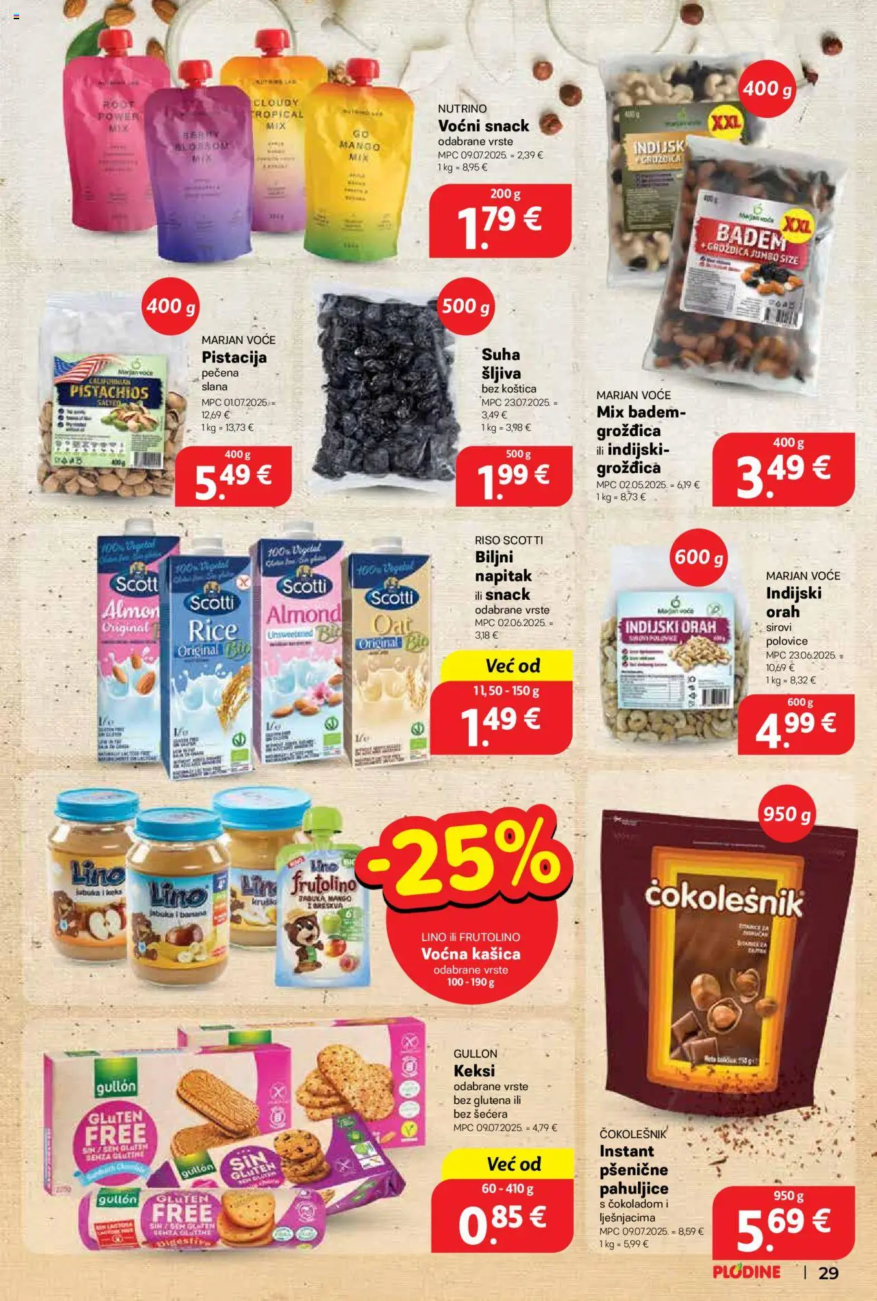 Plodine katalog | vrijedi od 13.08.2025 | Stranica: 29 | Proizvodi: Keksi, Šljiva, Badem, Orah