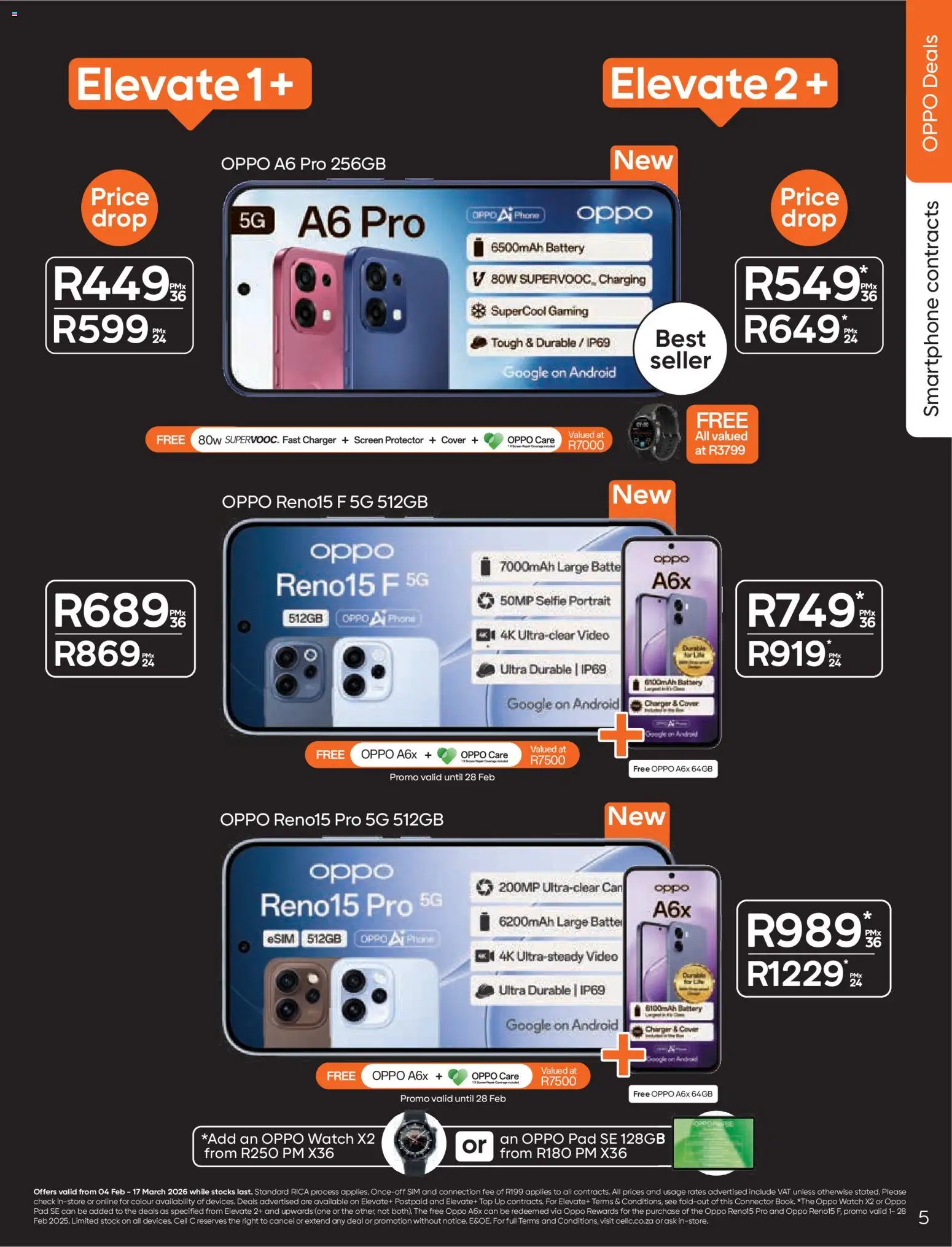 New Cell C catalogue – valid from 04.02.2026 | Page: 7 | Products: Sim, Phone, Smartphone, Charger