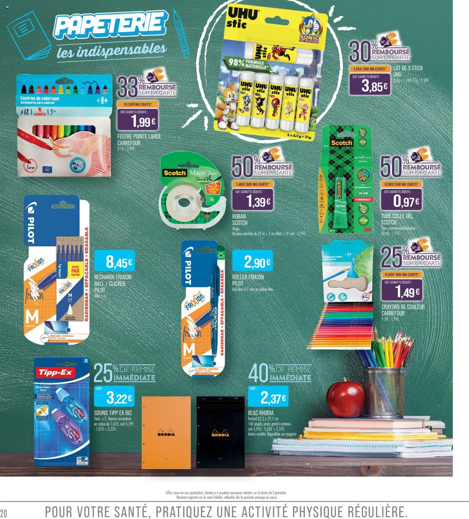 {H1} | Page: 20 | Produits: Souris, Rouleau, Crayons de couleur, Colle