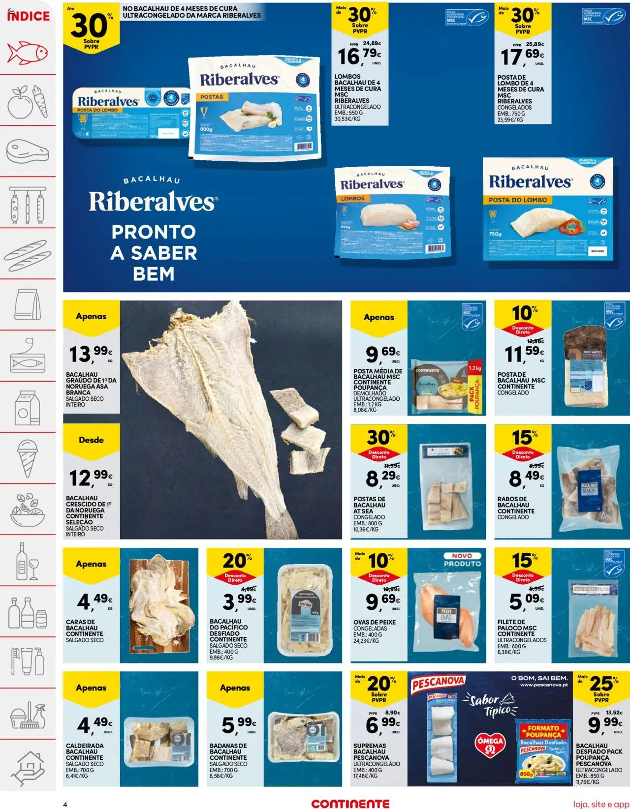 Continente folheto │ válido de 03.06.2025 | Página: 4 | Produtos: Bacalhau, Lombo, Peixe