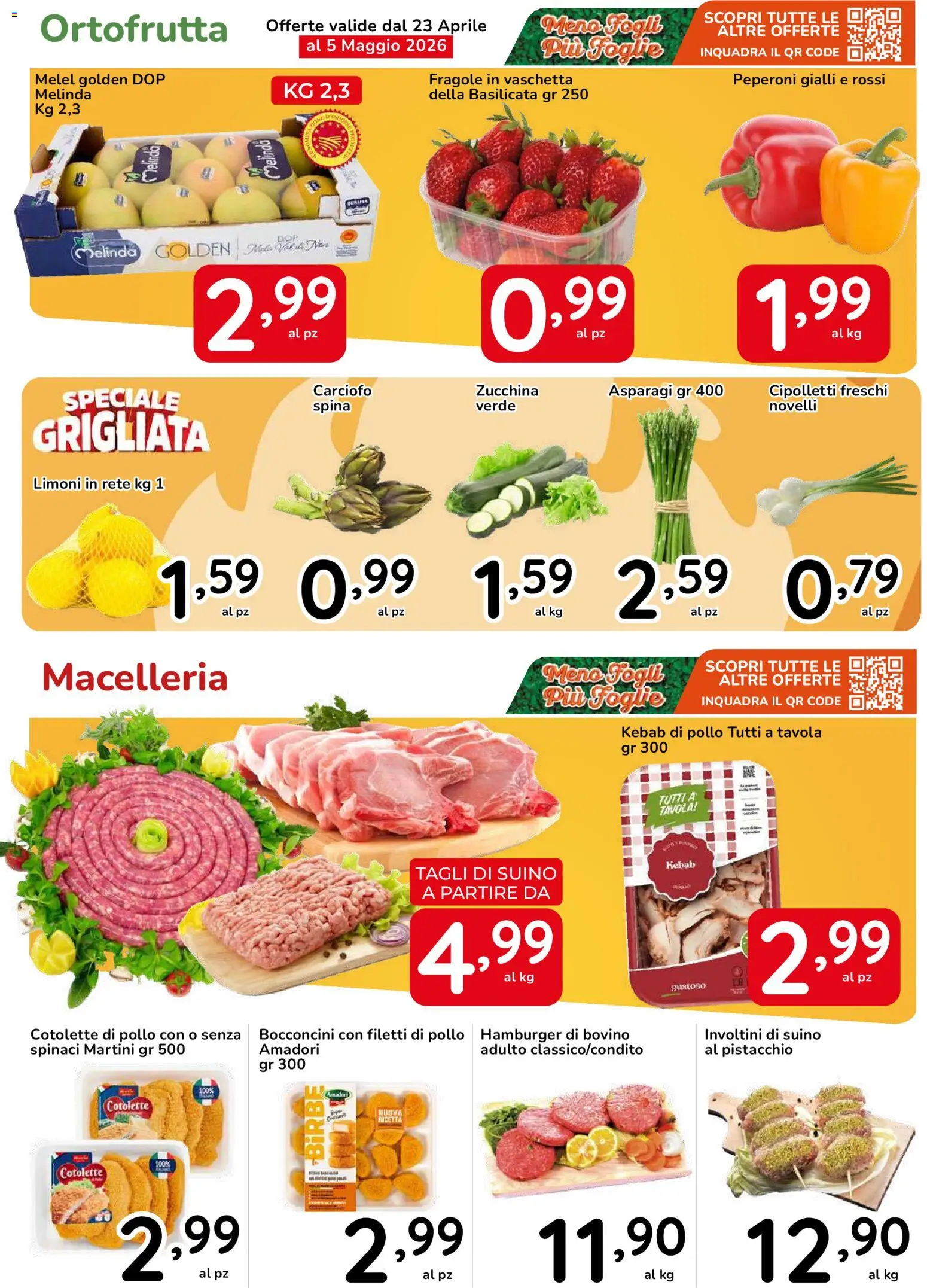 Volantino Famila del 23.04.2026 | Pagina: 14 | Prodotti: Peperoni, Fragole, Asparagi, Hamburger