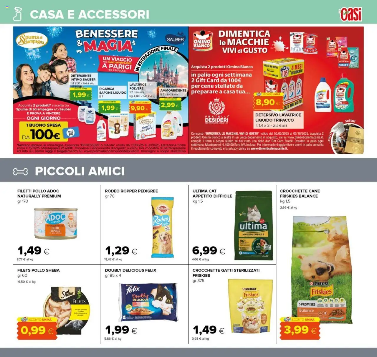 Volantino Oasi del 21.08.2025 | Pagina: 27 | Prodotti: Ammorbidente, Intimo, Crocchette, Lavatrice