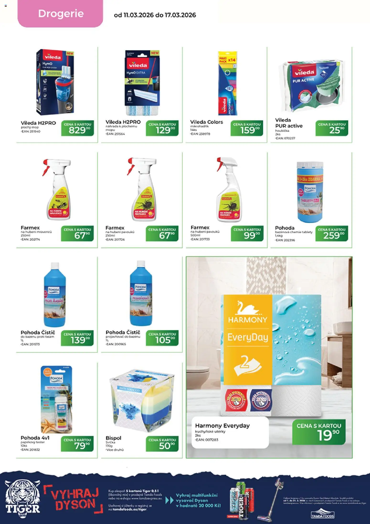 Tamda Foods leták od 11.03.2026 | Strana: 50 | Produkty: Bazénová chemie, Tiger, Kuchyňské utěrky, Mop