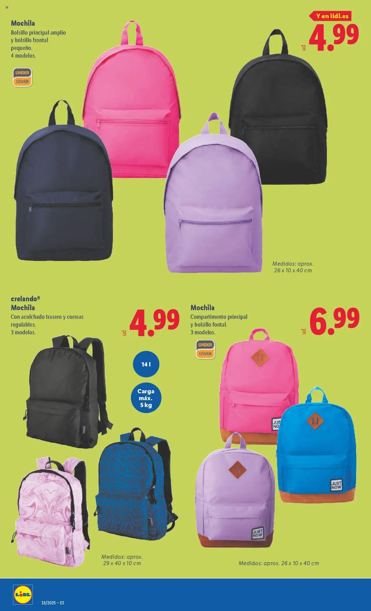 Lidl catálogo de bazar VAL │ válido desde el 11.08.2025 | Página: 20 | Productos: Mochila