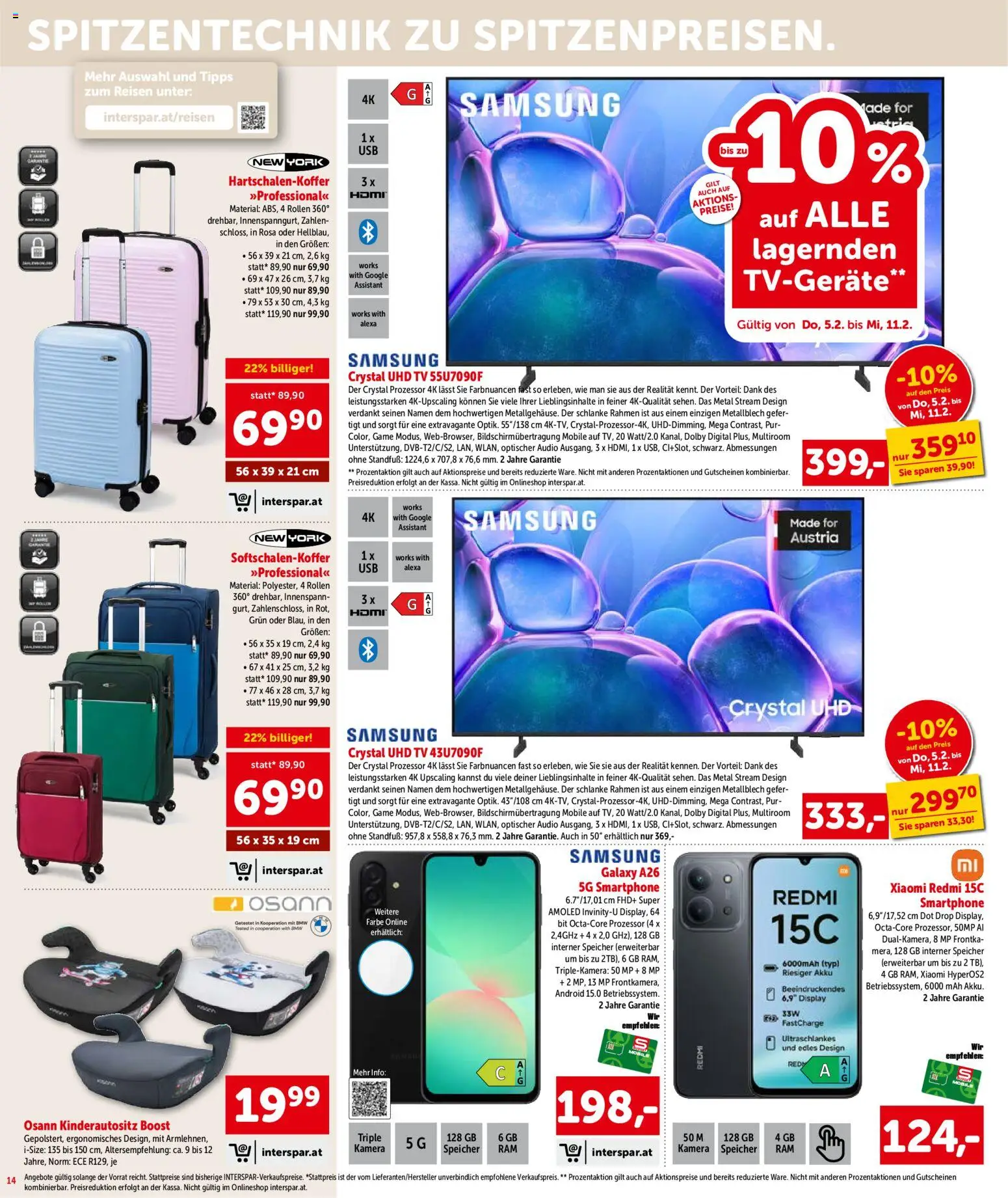 Interspar Flugblatt - Tirol gültig ab 05.02.2026 | Seite: 15 | Produkte: Smartphone, TV, Audio, Samsung