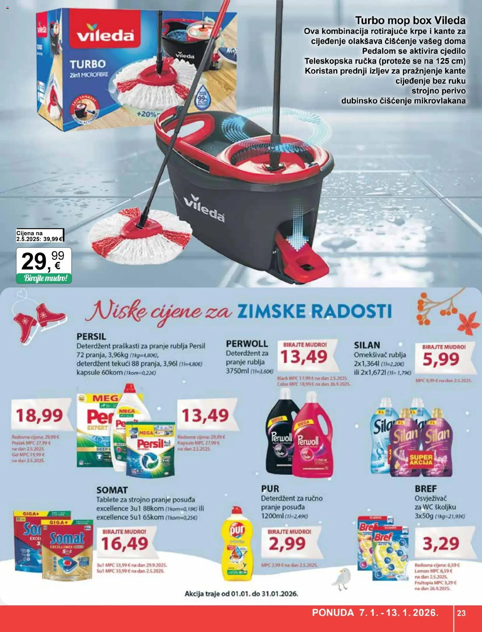 KTC katalog | vrijedi od 07.01.2026 | Stranica: 23 | Proizvodi: Omekšivač, Mop, Deterdžent, Persil