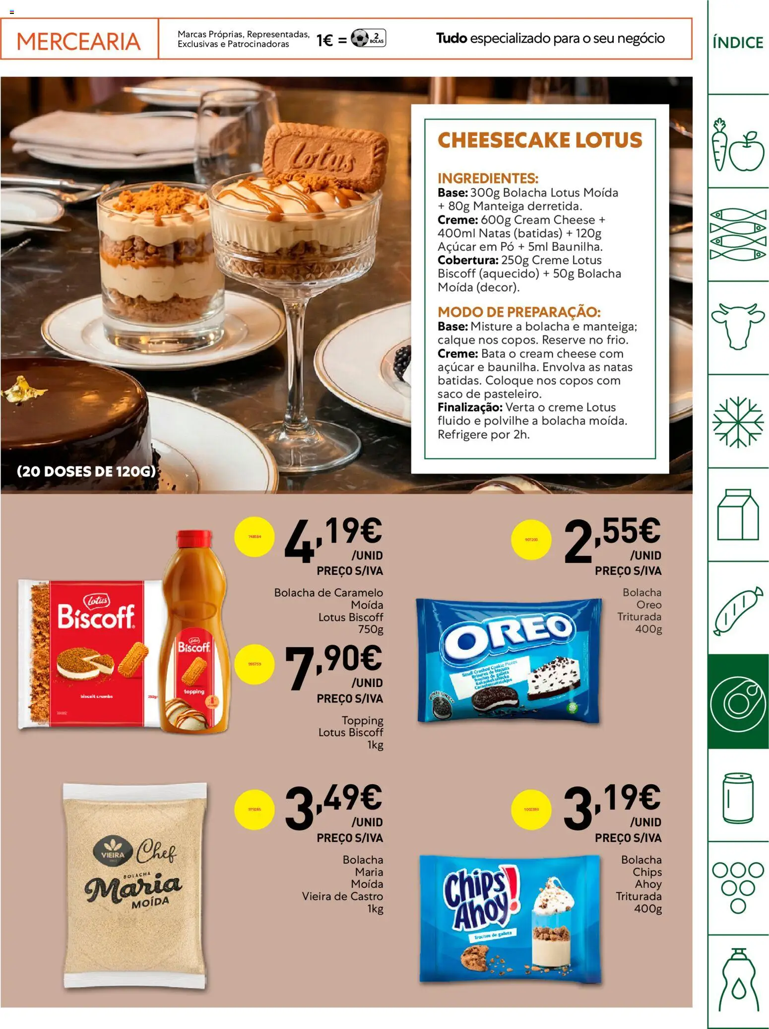 Recheio Horeca │ válido de 21.04.2026 | Página: 23 | Produtos: Copos, Cream cheese, Pó, Natas