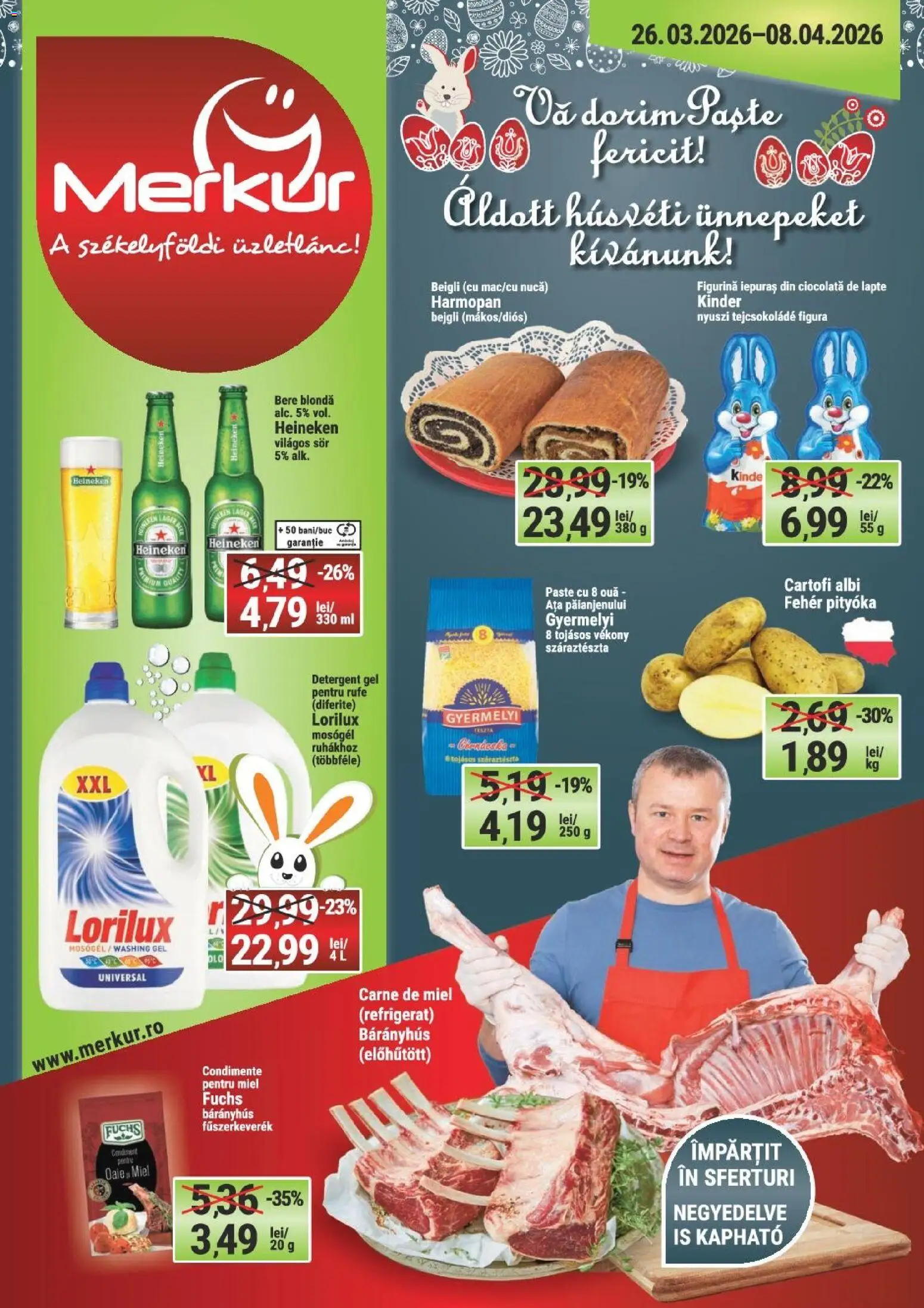 Noul catalog Merkur – valabil de la 26.03.2026 | Pagină: 1 | Produse: Lapte, Ouă, Detergent, Cartofi