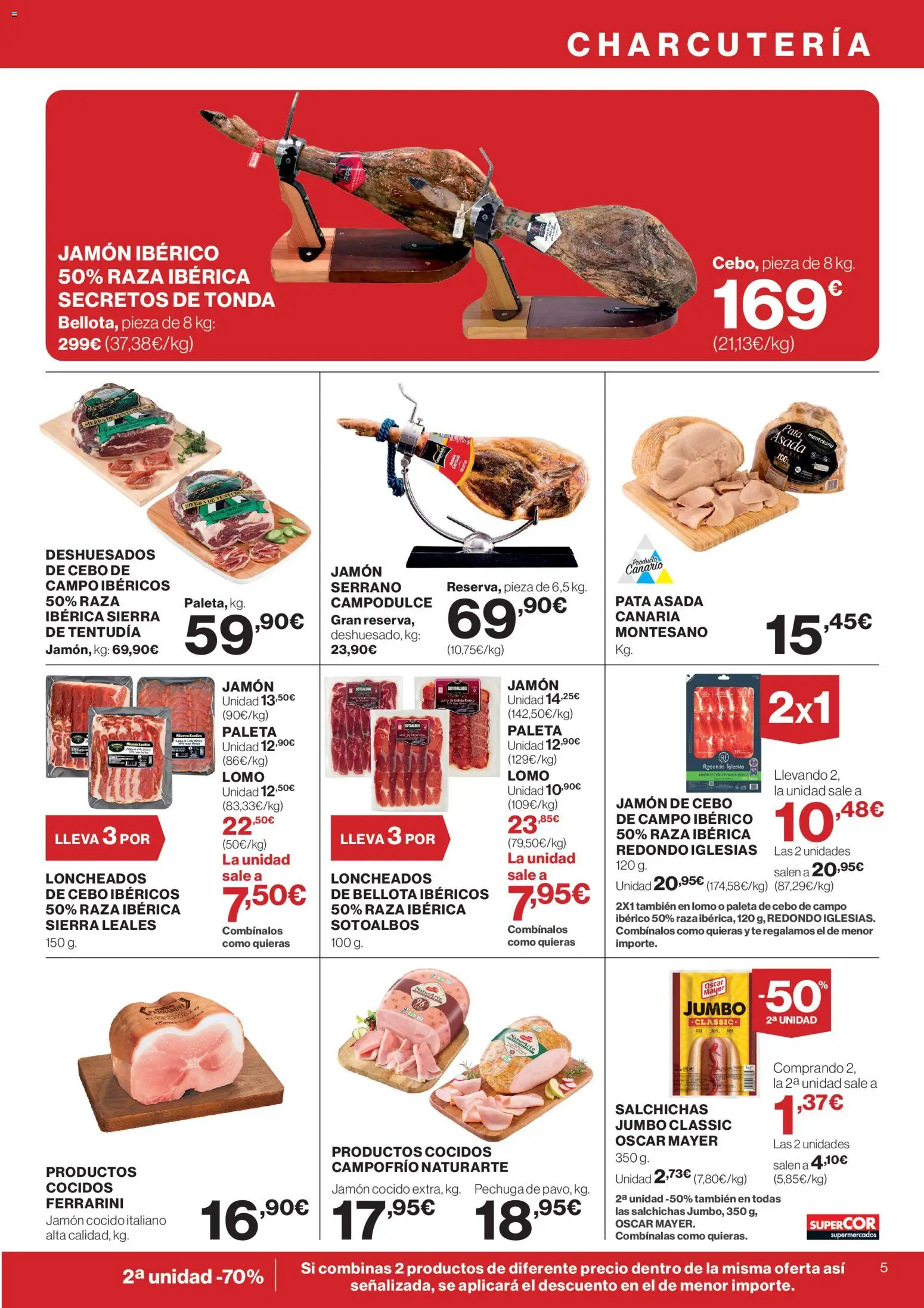 Supercor Canarias │ válido desde el 12.03.2026 | Página: 5 | Productos: Jamón ibérico, Jamón, Jamón cocido, Té