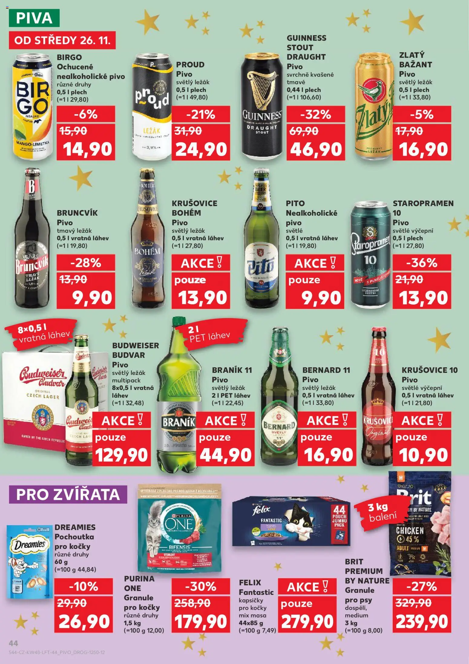 Kaufland leták - Plzeň od 26.11.2025 | Strana: 44 | Produkty: Felix, Staropramen 10, Braník, Krušovice