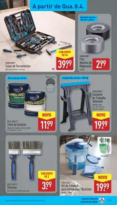 Pré-visualização Aldi folheto válido de 06.04.2026 | Página: 19 | Produtos: Bicicleta, Tinta, Ferramentas, Caixa