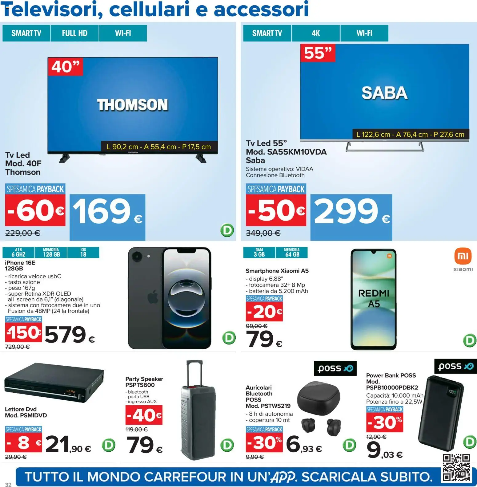 Volantino Carrefour del 07.04.2026 | Pagina: 32 | Prodotti: Xiaomi, Iphone, Power bank, USB