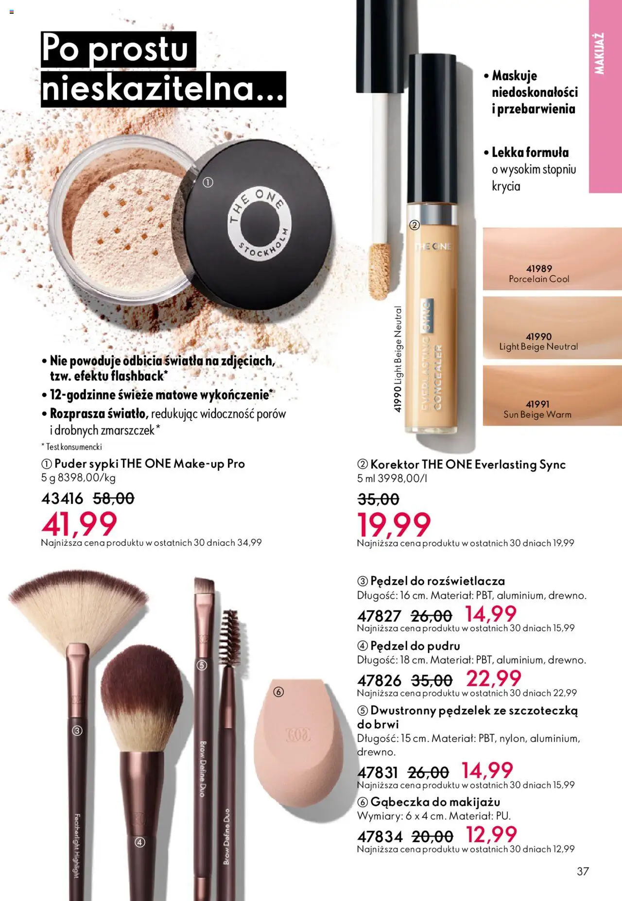 Oriflame Katalog 14 2025 od 01.10.2025 | Strona: 37 | Produkty: Pędzel, Makijaż, Korektor, Puder
