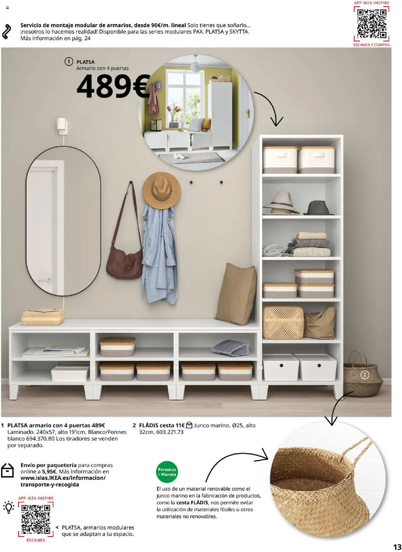 Catálogo IKEA Platsa │ válido desde el 06.02.2025 | Página: 13 | Productos: Armario, Cesta