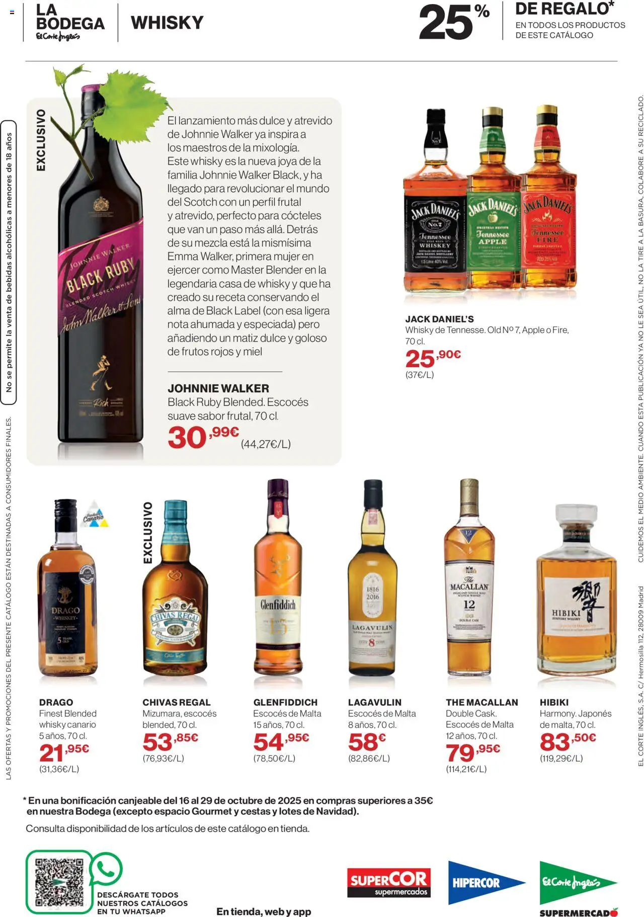 Supercor Canarias │ válido desde el 02.10.2025 | Página: 36 | Productos: Ψηφιακή κάμερα, Whisky, Apple