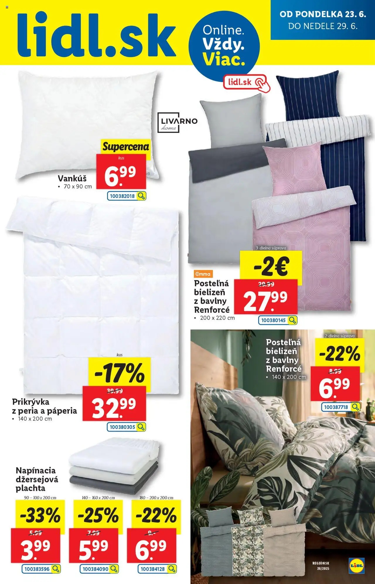 Lidl leták │ platný od 23.06.2025 | Strana: 63 | Produkty: Plachta, Vankúš, Prikrývka