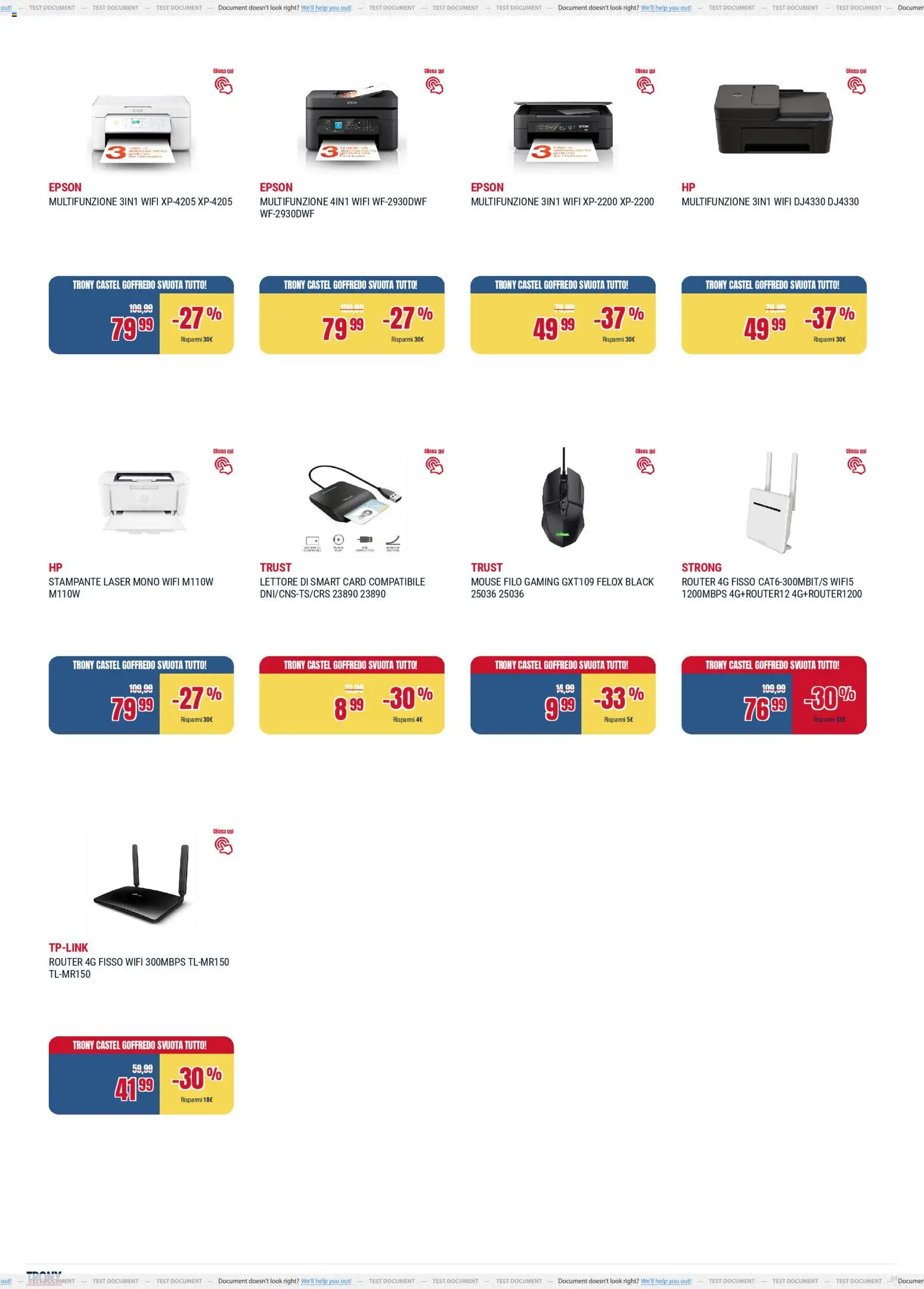 Volantino Trony del 17.04.2026 | Pagina: 4 | Prodotti: Router, Stampante, Mouse