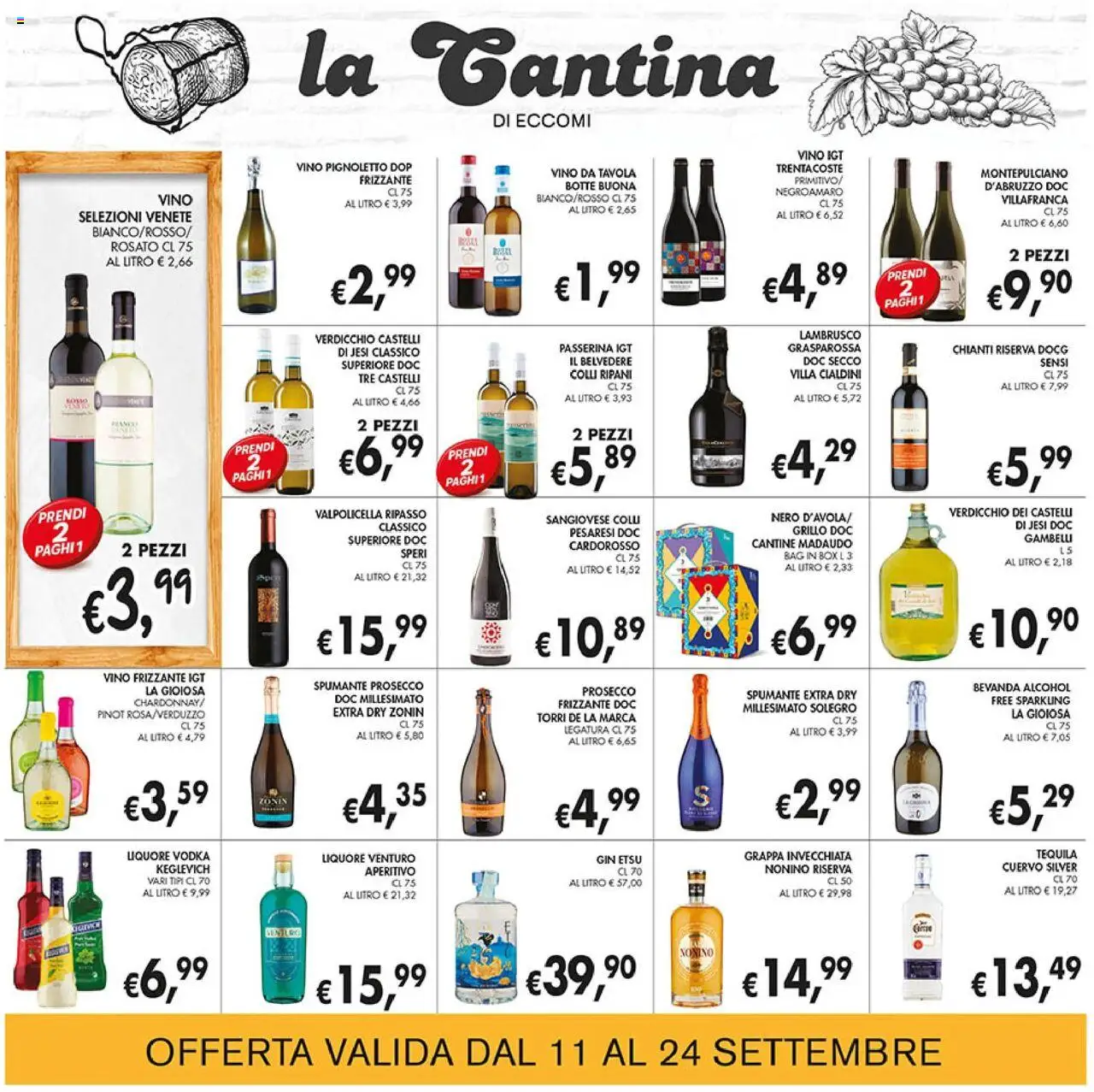 Volantino Coal del 11.09.2025 | Pagina: 20 | Prodotti: Prosecco, Spumante, Grappa, Aperitivo