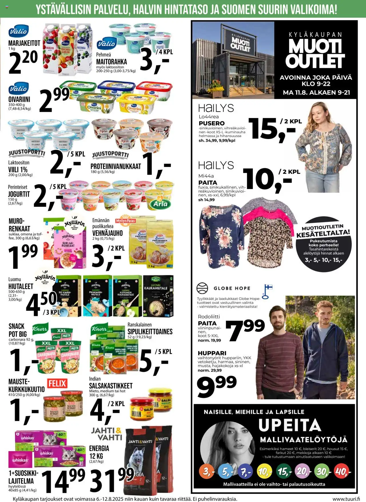  | Sivu: 10 | Tuotteet: Vehnäjauho, Kaura, Paita, Pusero