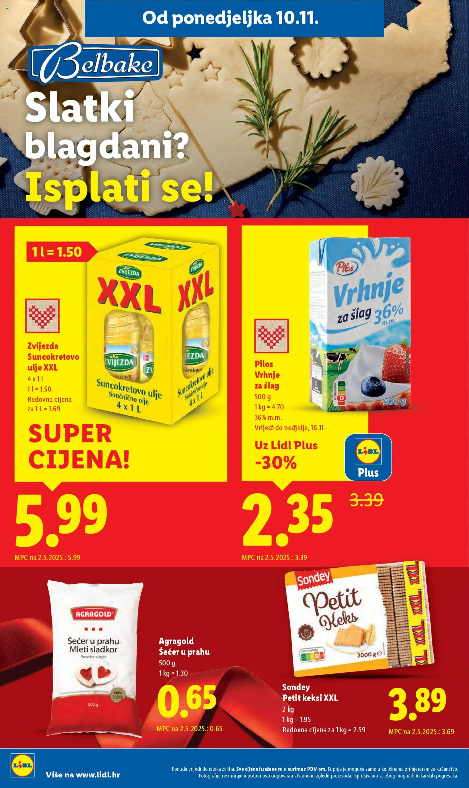 Lidl katalog | vrijedi od 10.11.2025 | Stranica: 12 | Proizvodi: Suncokretovo ulje, Ulje, Šećer, Šećer u prahu