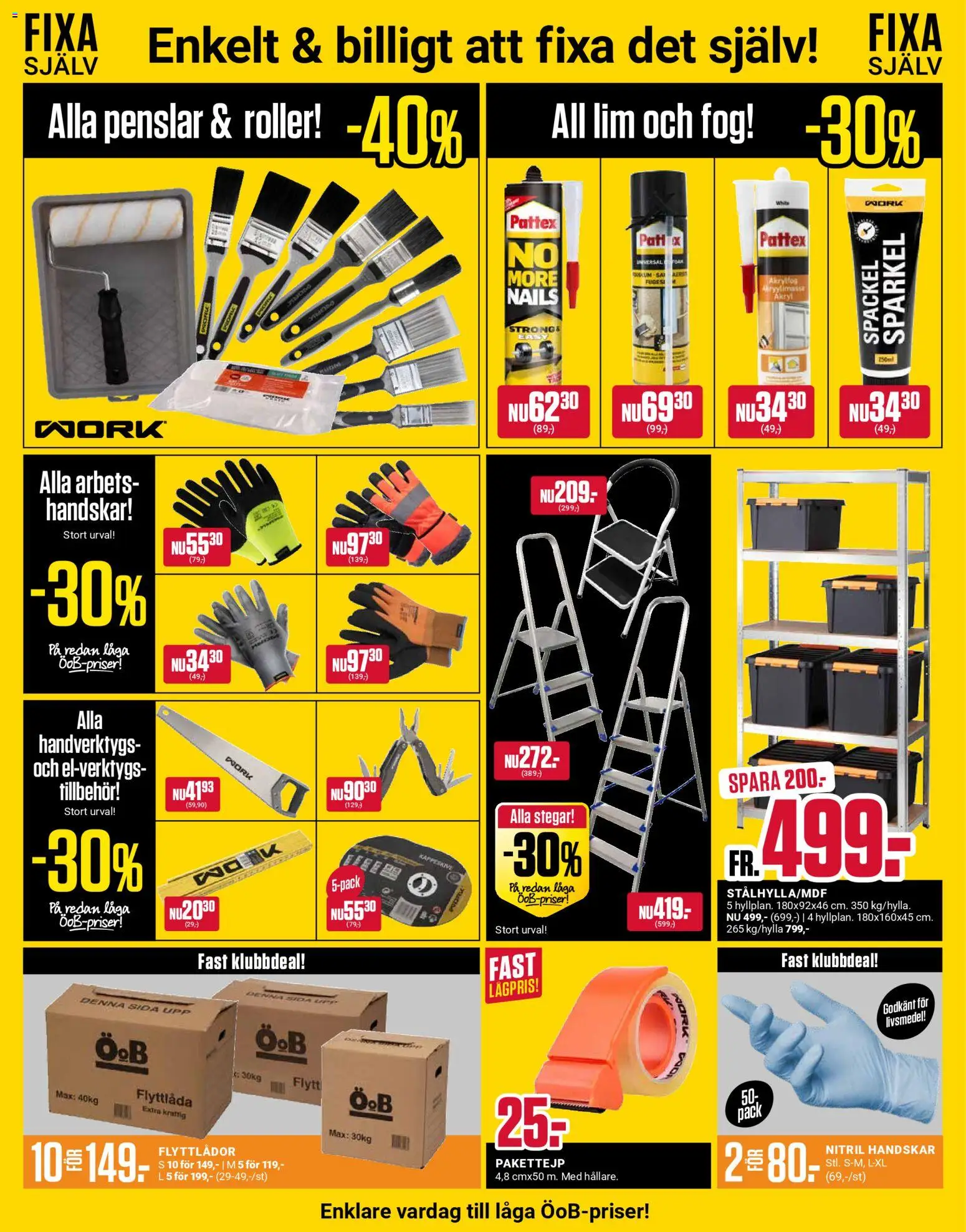 ÖoB reklamblad aktuell från 09.03.2026 | Sida: 8 | Produkter: Flyttlåda, Handskar, Lim, Roller