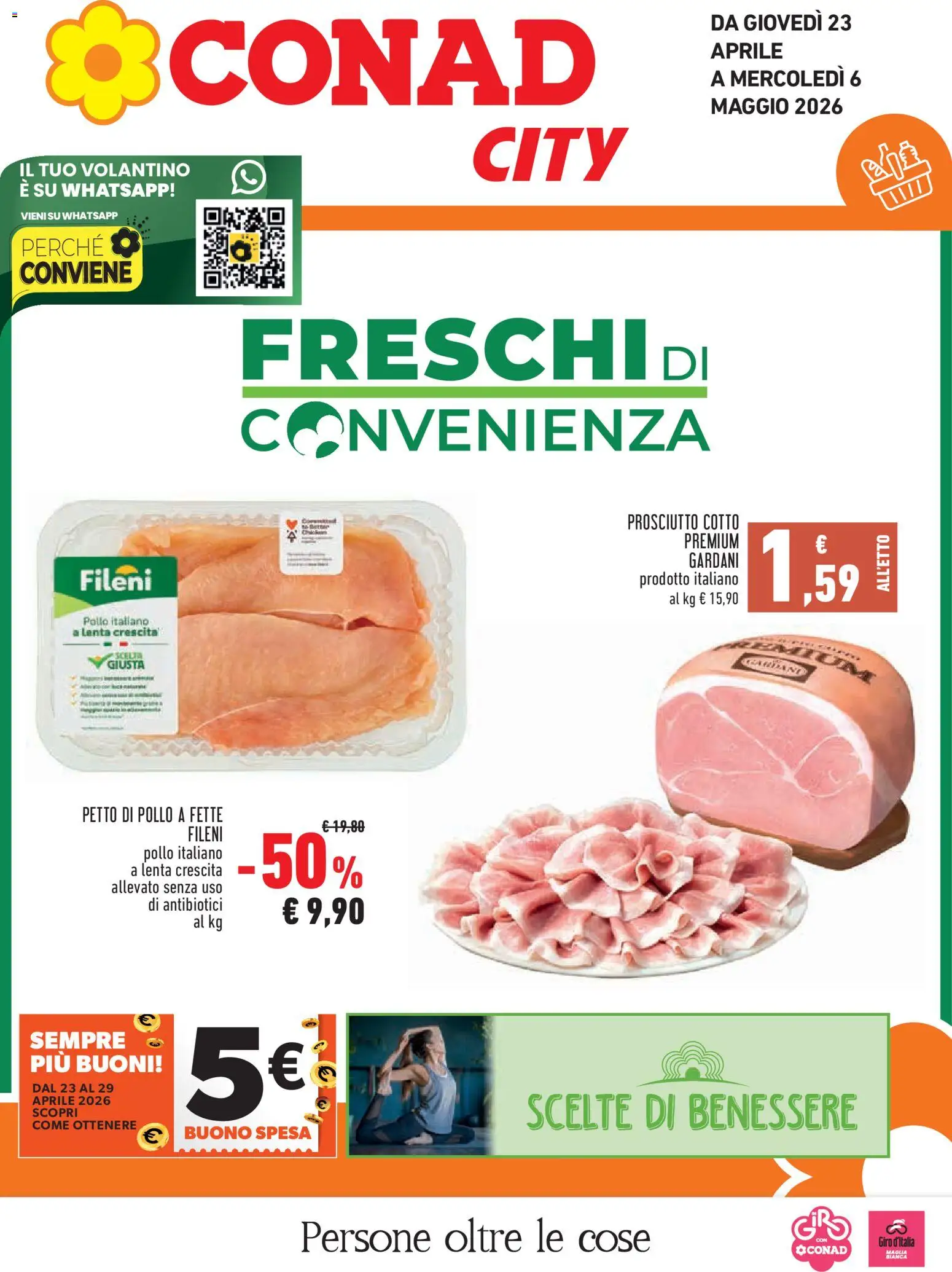 Volantino Conad del 23.04.2026 | Pagina: 1 | Prodotti: Petto di Pollo, Prosciutto Cotto, Pollo, Prosciutto