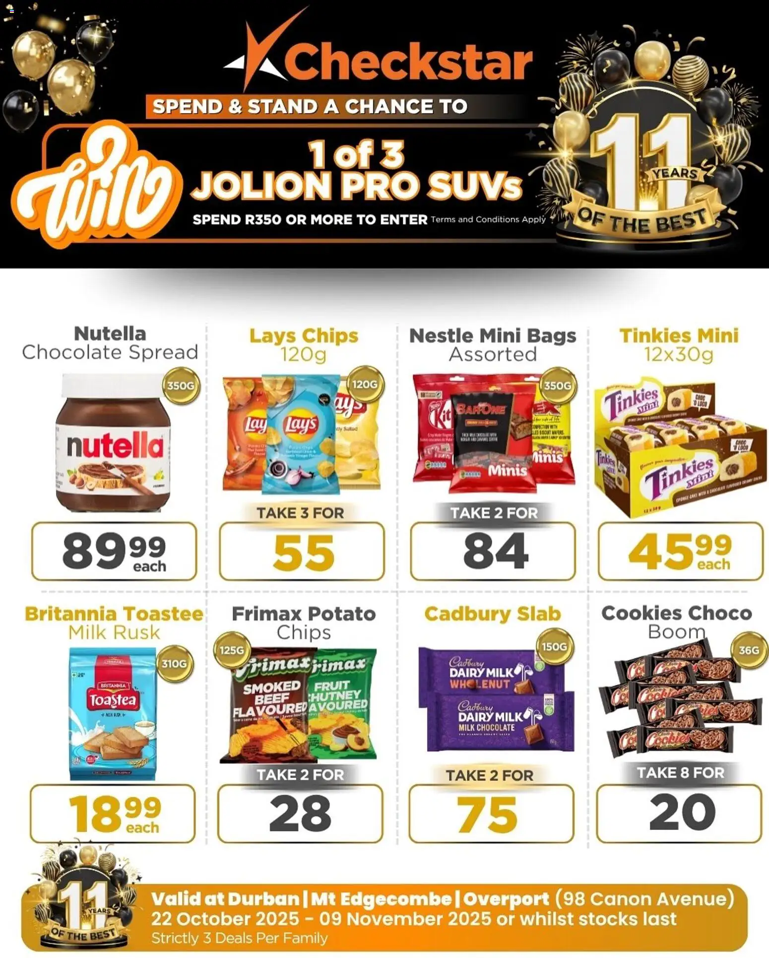 New Check Star catalogue – valid from 22.10.2025 | Page: 10 | Products: Milk, Chocolate, Chips, Cookies