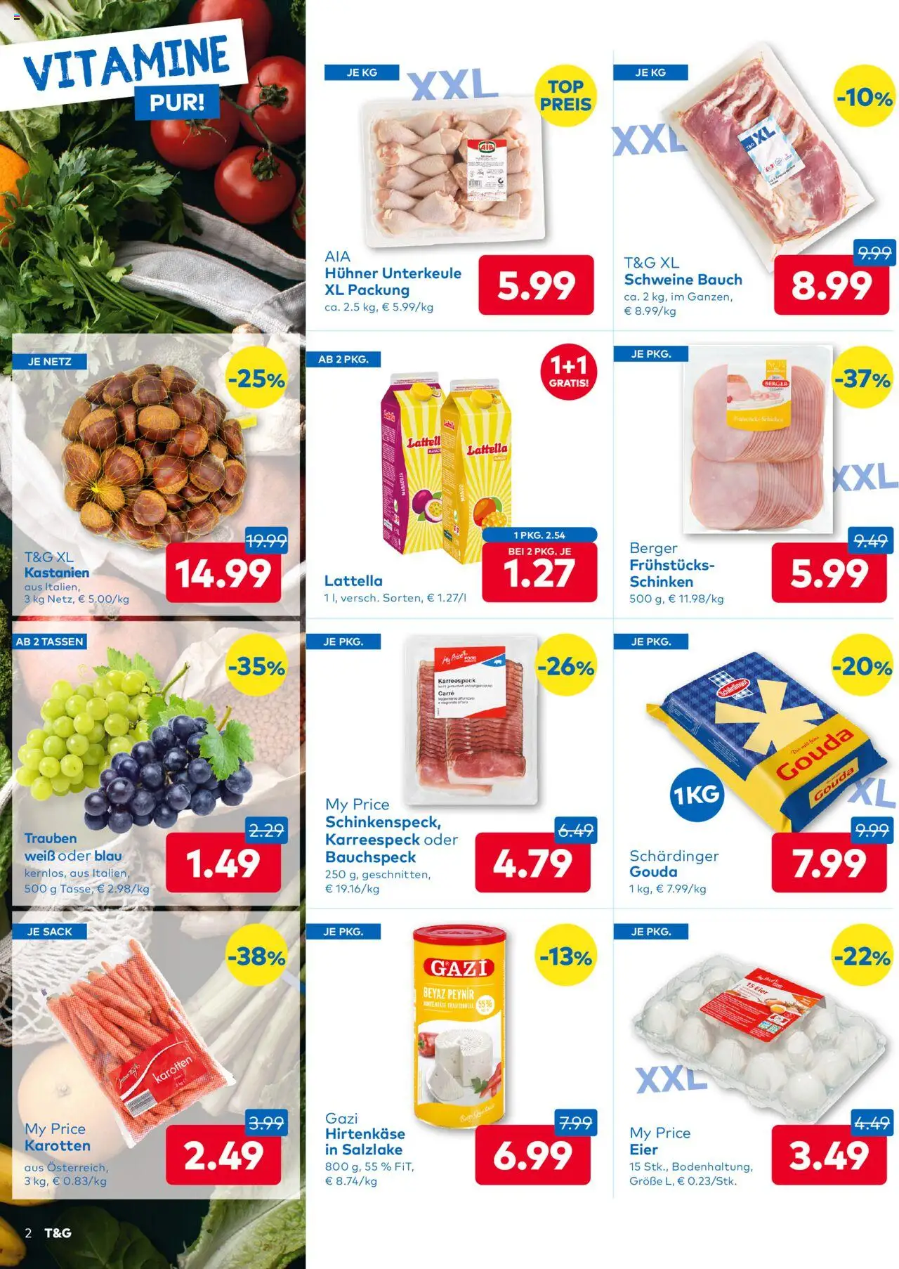 T&G Osttirol gültig ab 25.09.2025 | Seite: 2 | Produkte: Mango, Eier, Schinken