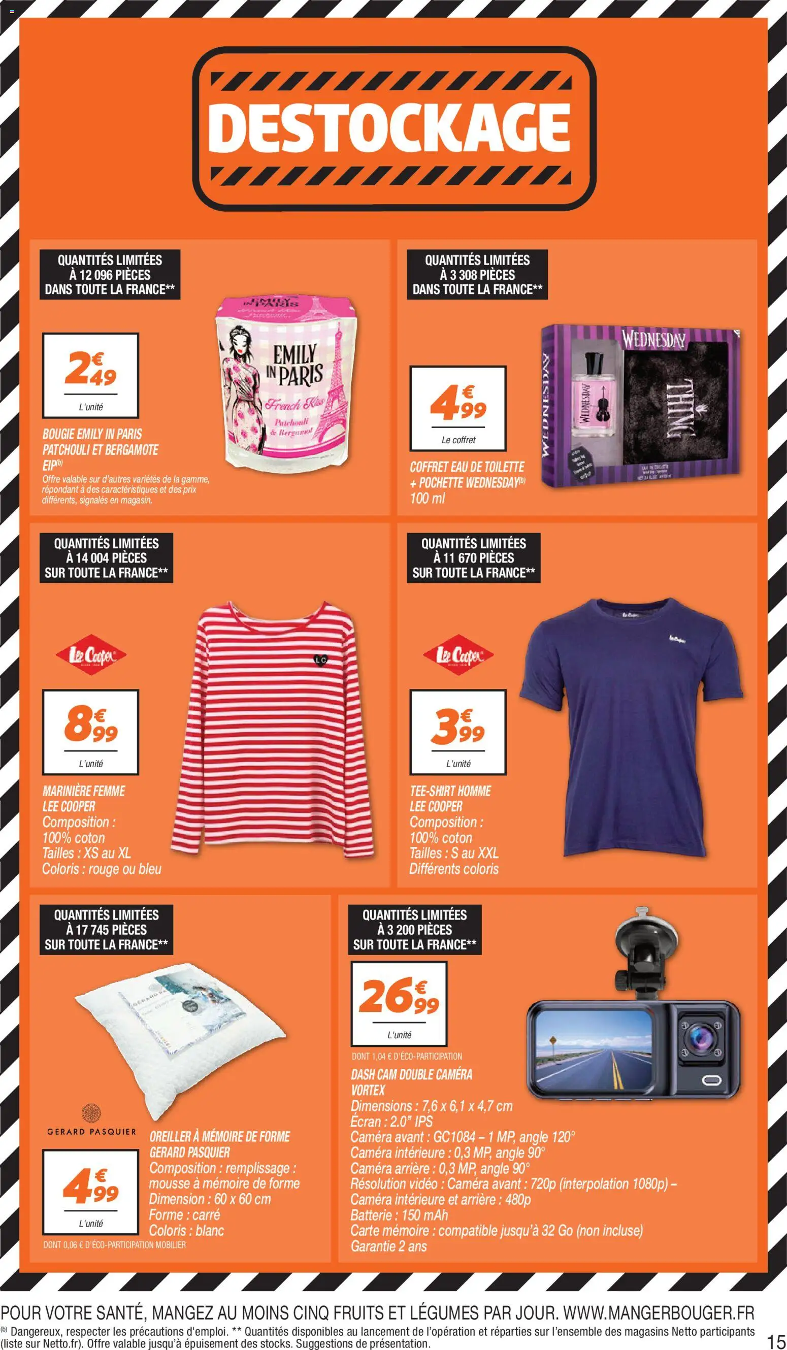 {H1} | Page: 15 | Produits: Carte mémoire, Eau de toilette, Batterie, Caméra