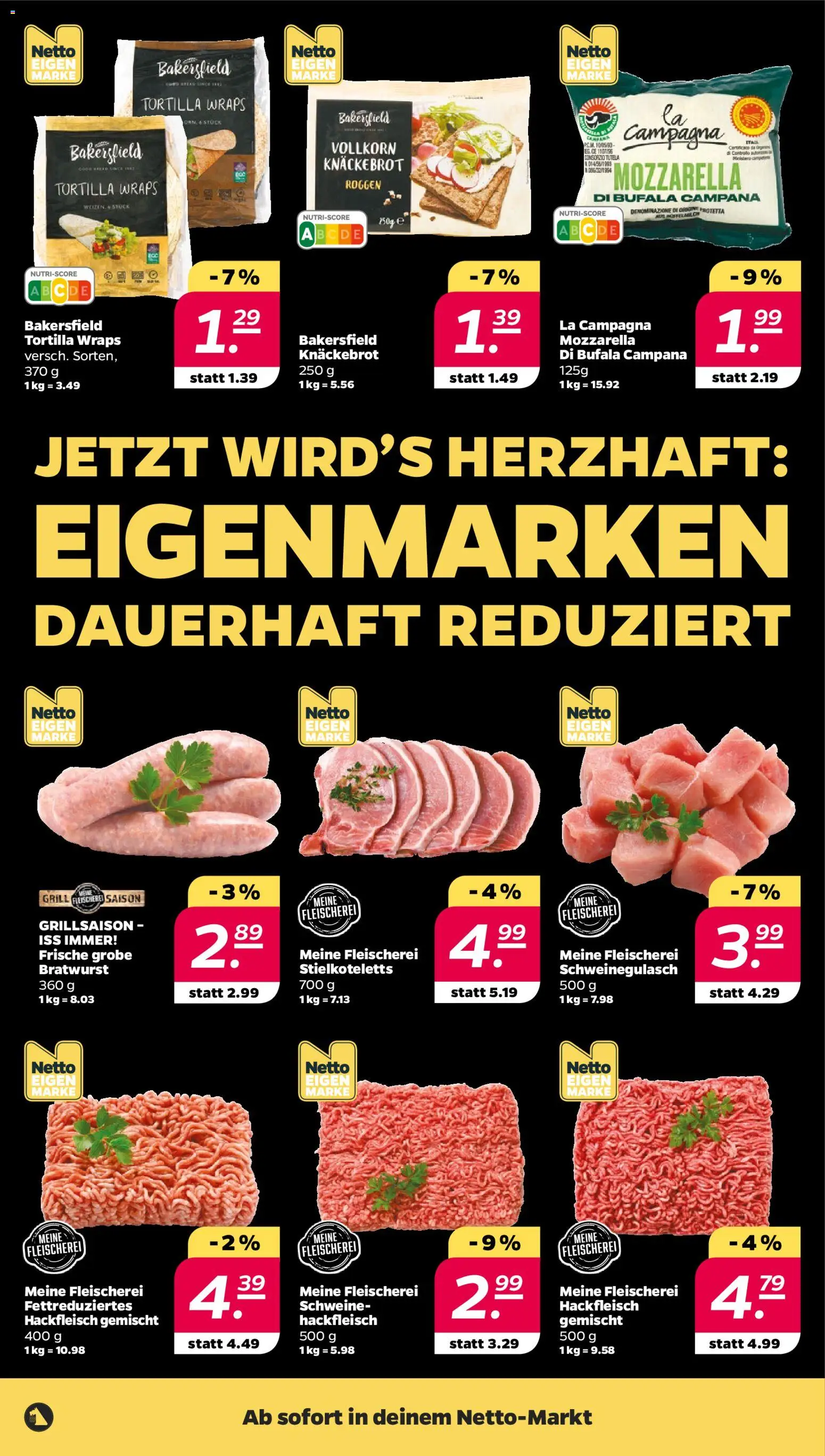 Netto Prospekt 	 – gültig ab 09.03.2026 | Seite: 16 | Produkte: Schweinegulasch, Grill, Bratwurst, Hackfleisch