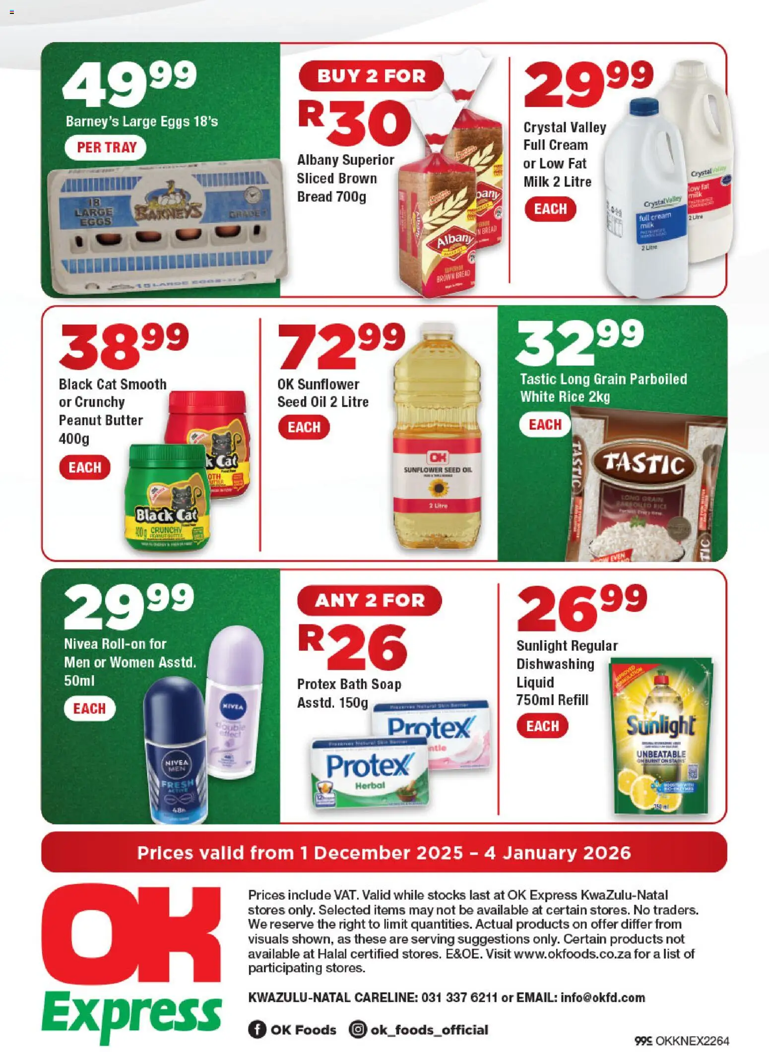 New OK Foods catalogue – valid from 01.12.2025 | Page: 4 | Products: Tray, Bath, Butter, Eggs