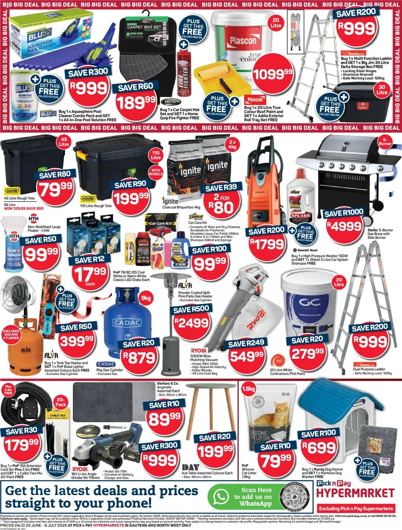 Pick n Pay Inland provinces - Hyper Birthday Specials │ valid from 23.06.2025 | Page: 16 | Products: Tray, Table, Carpet, Charger