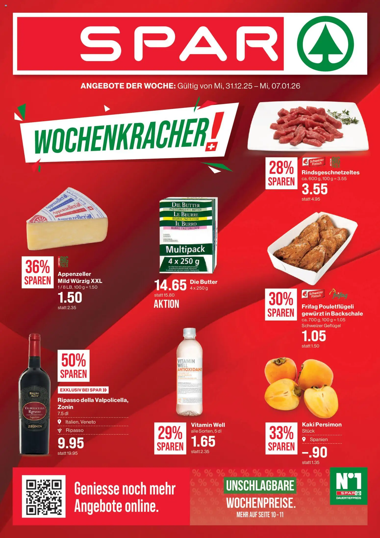 SPAR Aktionen – gültig ab 31.12.2025 | Seite: 1 | Produkte: Butter, Kaki