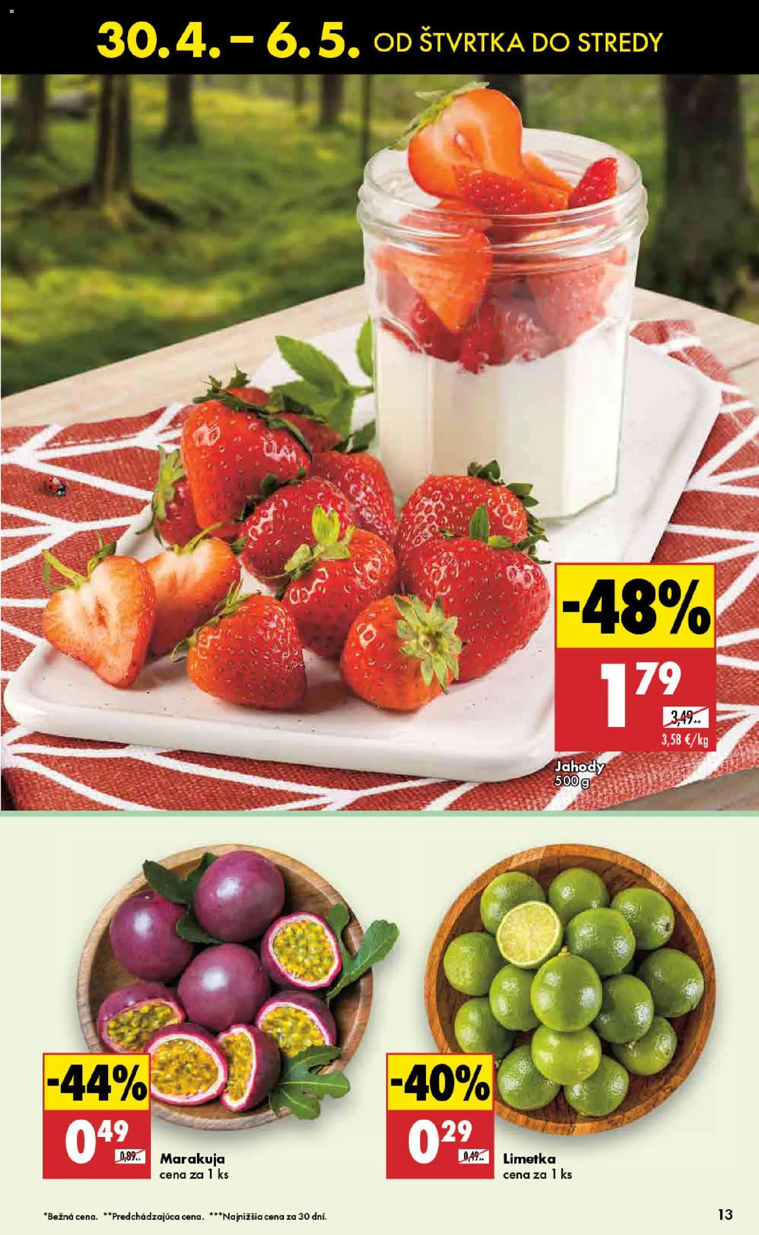 Nové Biedronka akcie – leták je platný od 30.04.2026 | Strana: 13 | Produkty: Limetka, Jahody